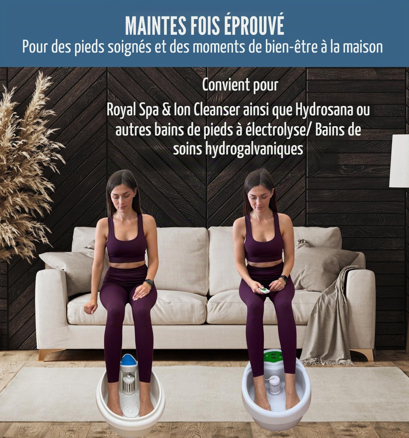 1000 g de sel activateur pour Hydrosana, Bioenergizer Detox Spa, Ion Cleanser, Royal Spa et autres bains de pieds - teneur réduite en sodium, enrichi en potassium et magnésium