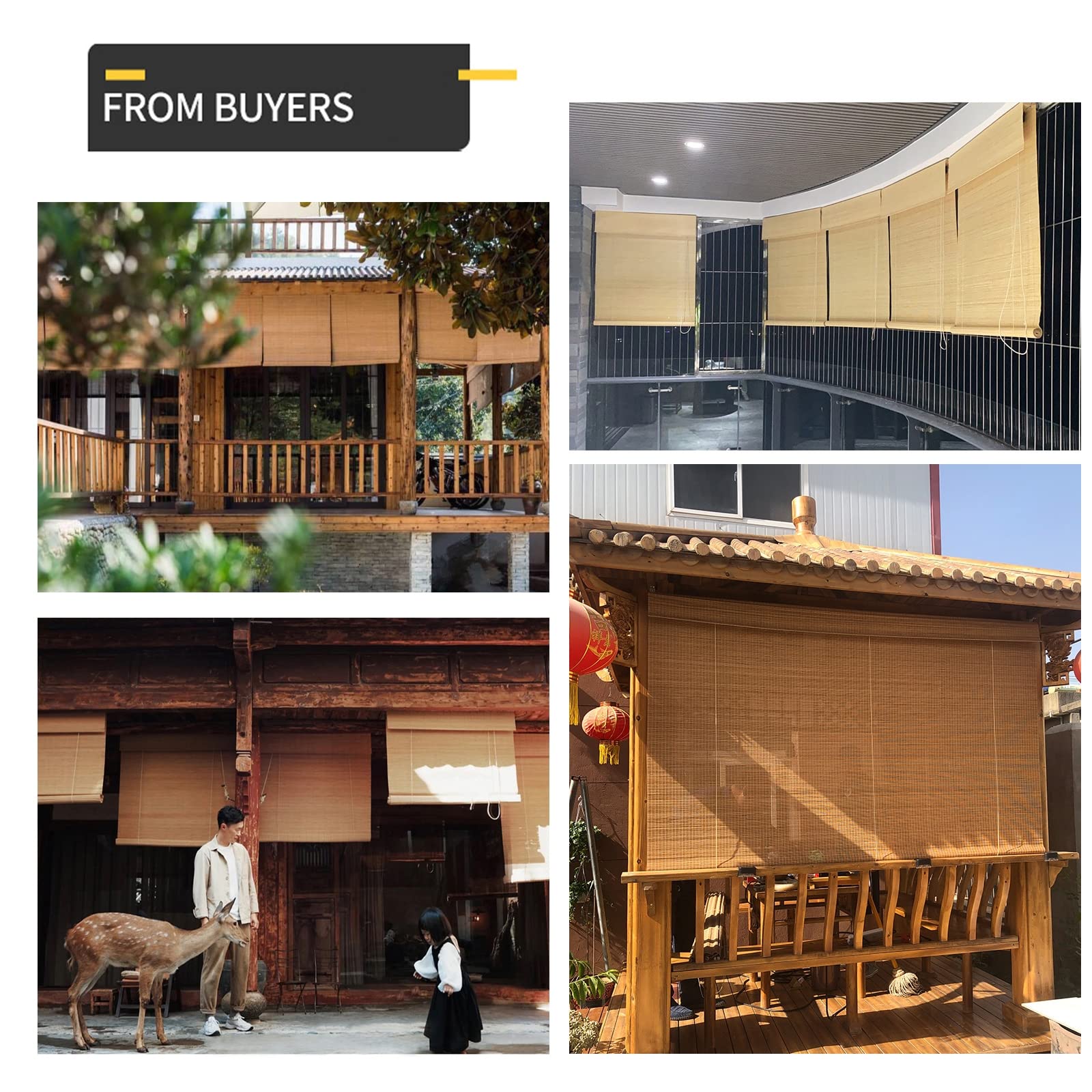 Tenda Bamboo,Tende in Bambù, Tende Avvolgibili Tende Per Veranda Tenda Da Esterno Tenda Avvolgibile Per Esterni Schermata Per Privacy Per Gazebo Pergolato,W130xH280cm/W51.18xH110.23in