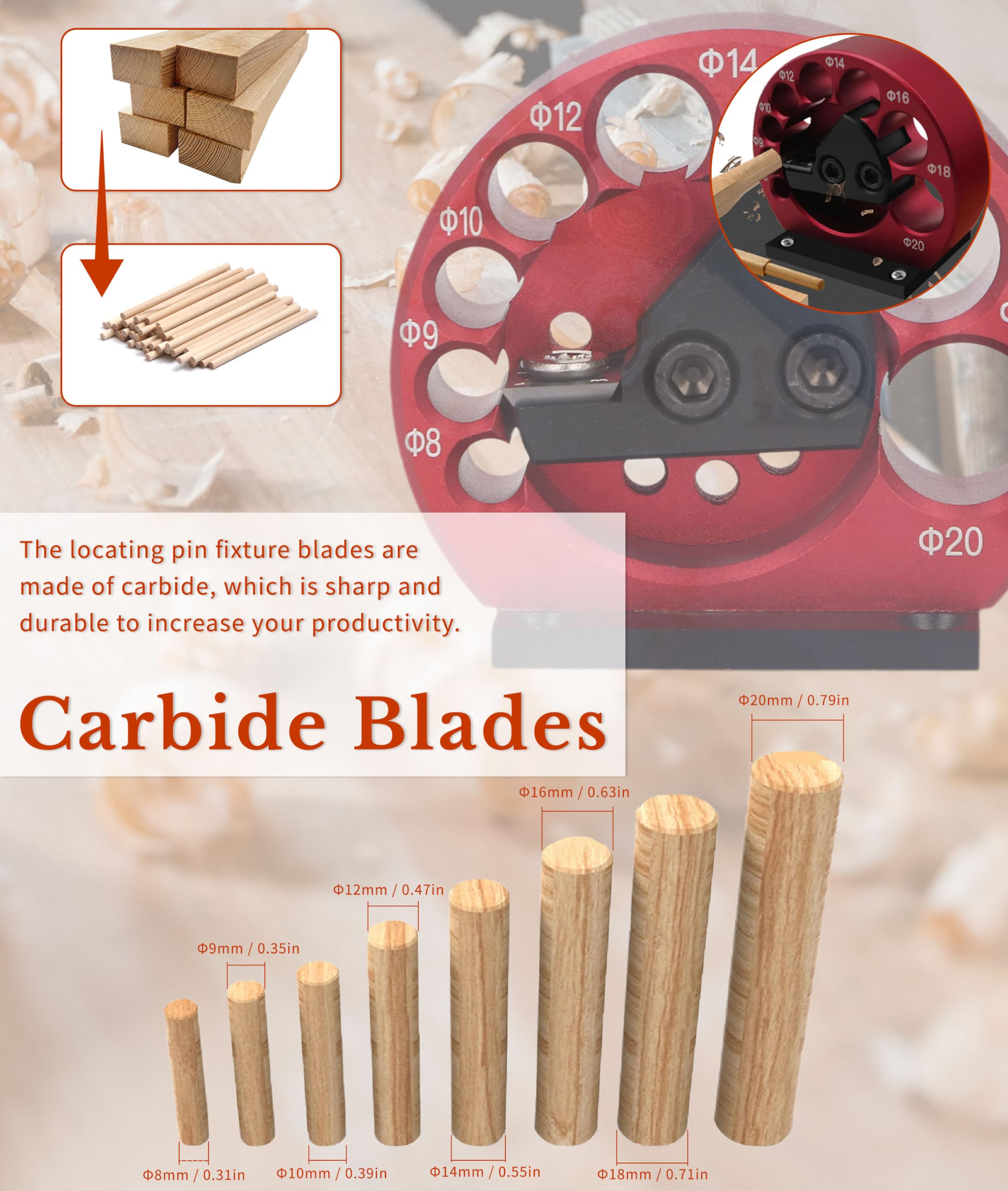 CYTGOUPER Dübelmacher Vorrichtung - 8-20mm Für Holzverbindungen