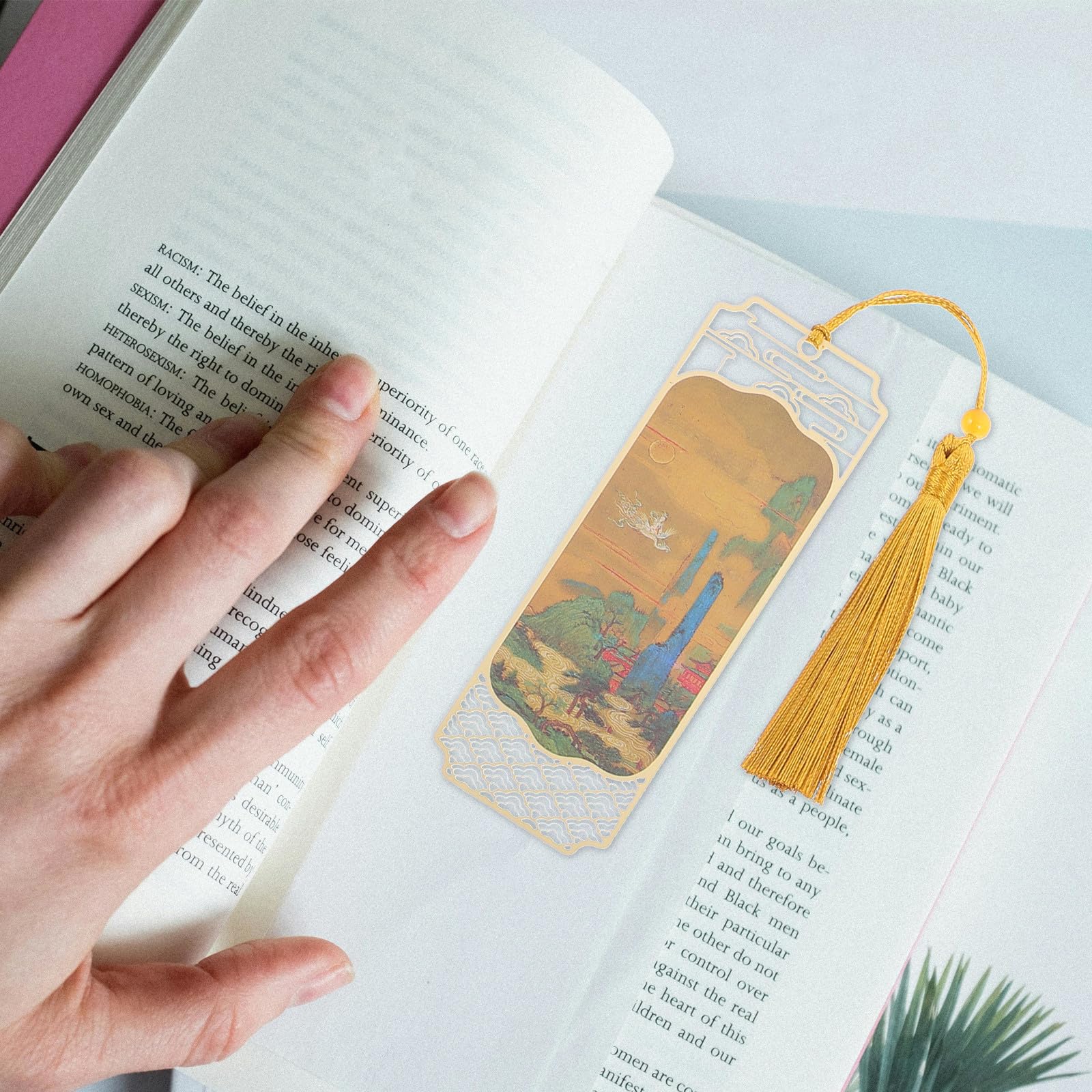 BETOOKY Antikes Metall Lesezeichen Satz mit Chinesischem Motiv Dekoratives Vintage Buchzeichen Wiederverwendbares Lesezeichen für Bücher und Notizbücher Praktisches Geschenk für Leser