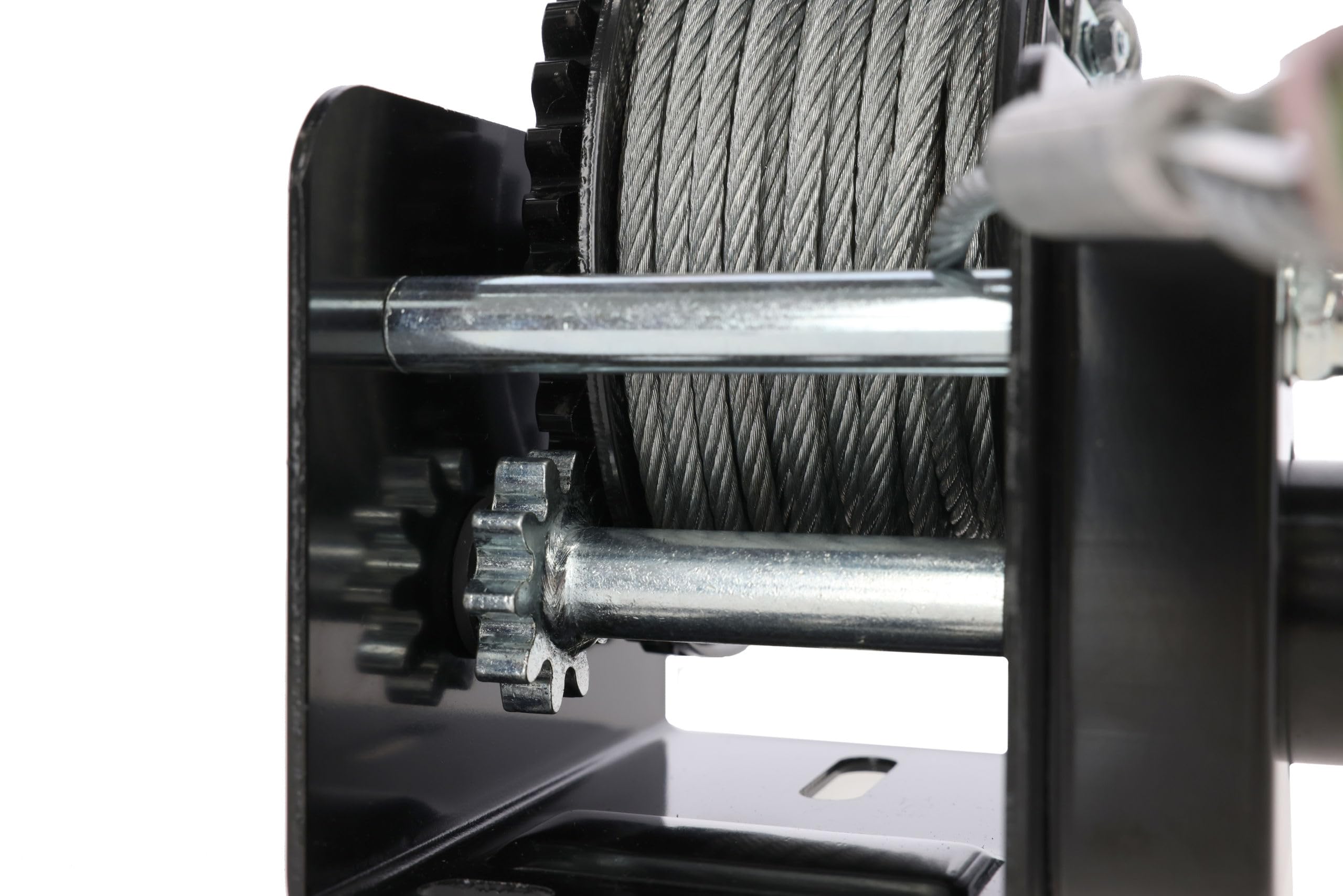 Kerbl Works cabrestante de cable Hand Winch, tracción por cable, acero, cable de acero resistente al desgarro, con freno automático