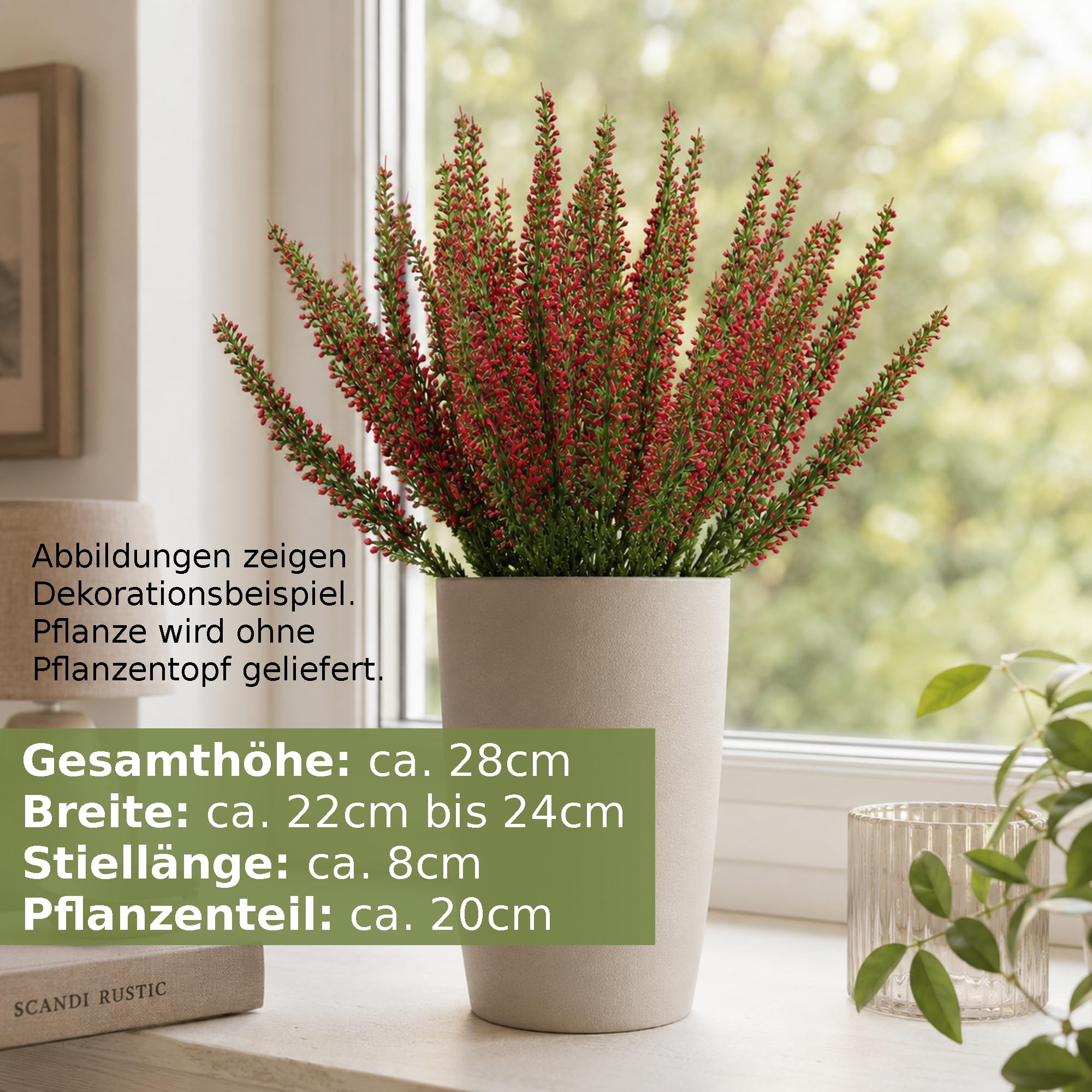Erika / Heidekraut 28cm Fuchsia mit 24 Stielen künstlich Kunstpflanzen Heide Kraut Kunstblumen Busch Kunst Strauch, Home Decoration Deko Deco, künstliche Blumen Plants Pflanzen Dekoration