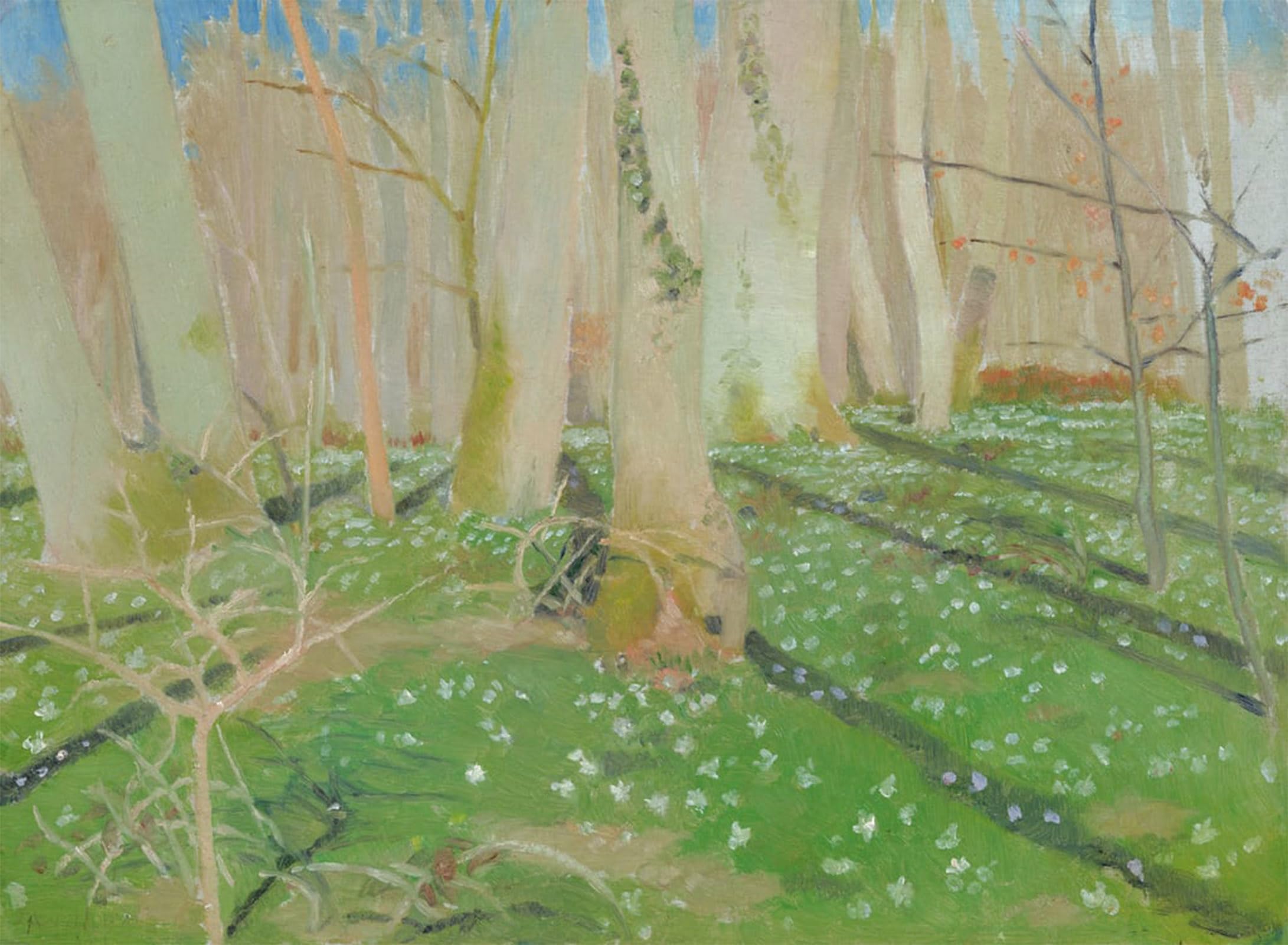 Artxlxxbn No Frame Famous Print Painting Colorful Art Print Forest With Anemonies By Maurice Denis Canvas Art Decorations For Home Decor 60X90cm