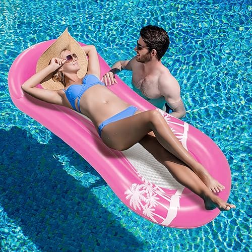 Chaohua Pool Floats Adult Size Floats for Swimming Pool with Pillow Inflatable Pool Lounger and Rafts Tanning Pool Lounger