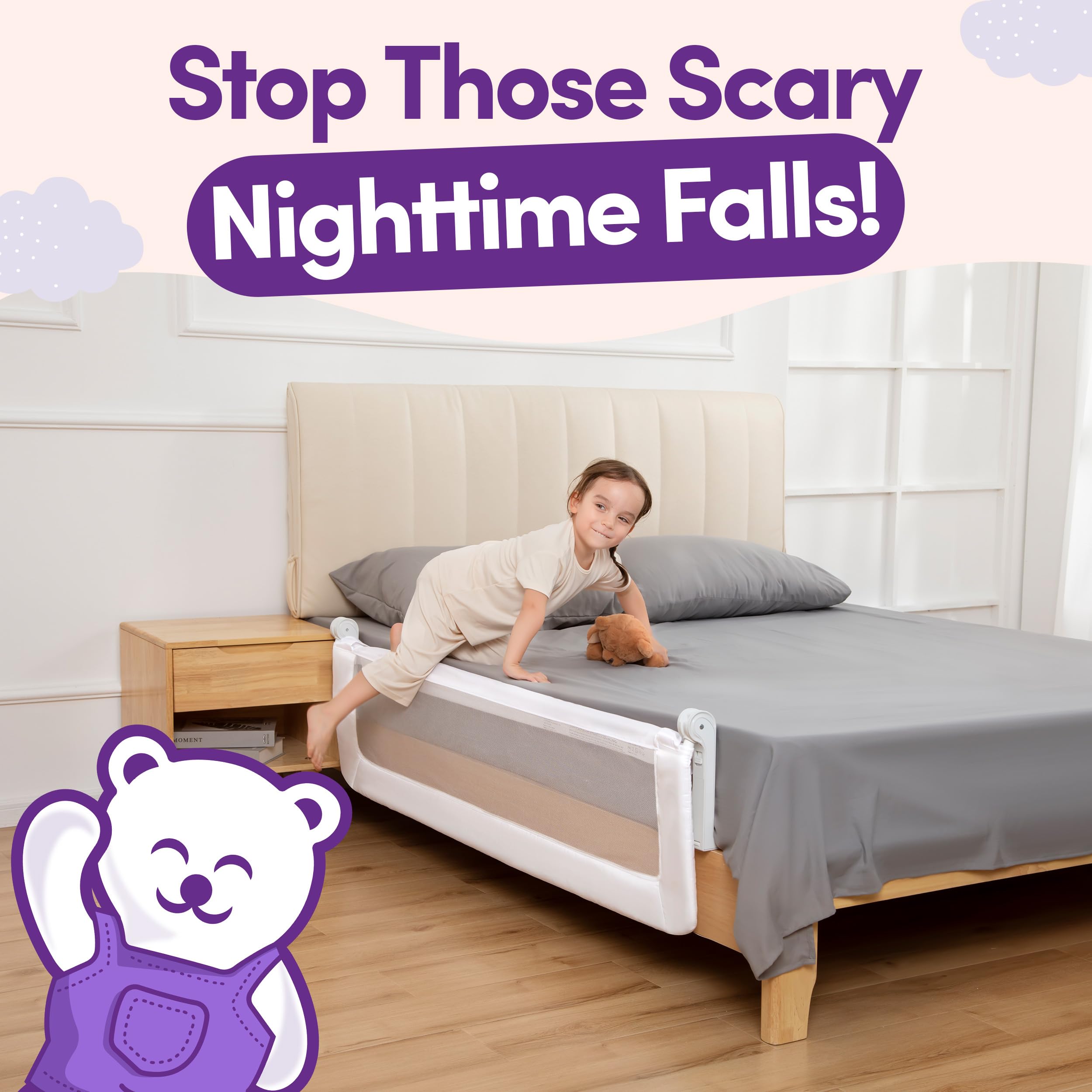 ComfyBumpy 1-Pack Bed Rail for Toddlers 55.5