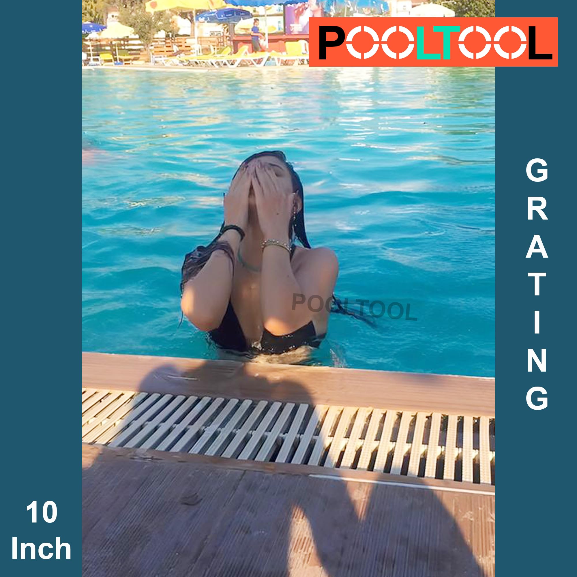 POOLTOOL Single Pin, Swimming Pool Overflow Grating/Channel/Strips, 10 Inch, White (5 Meters Each Package) 2