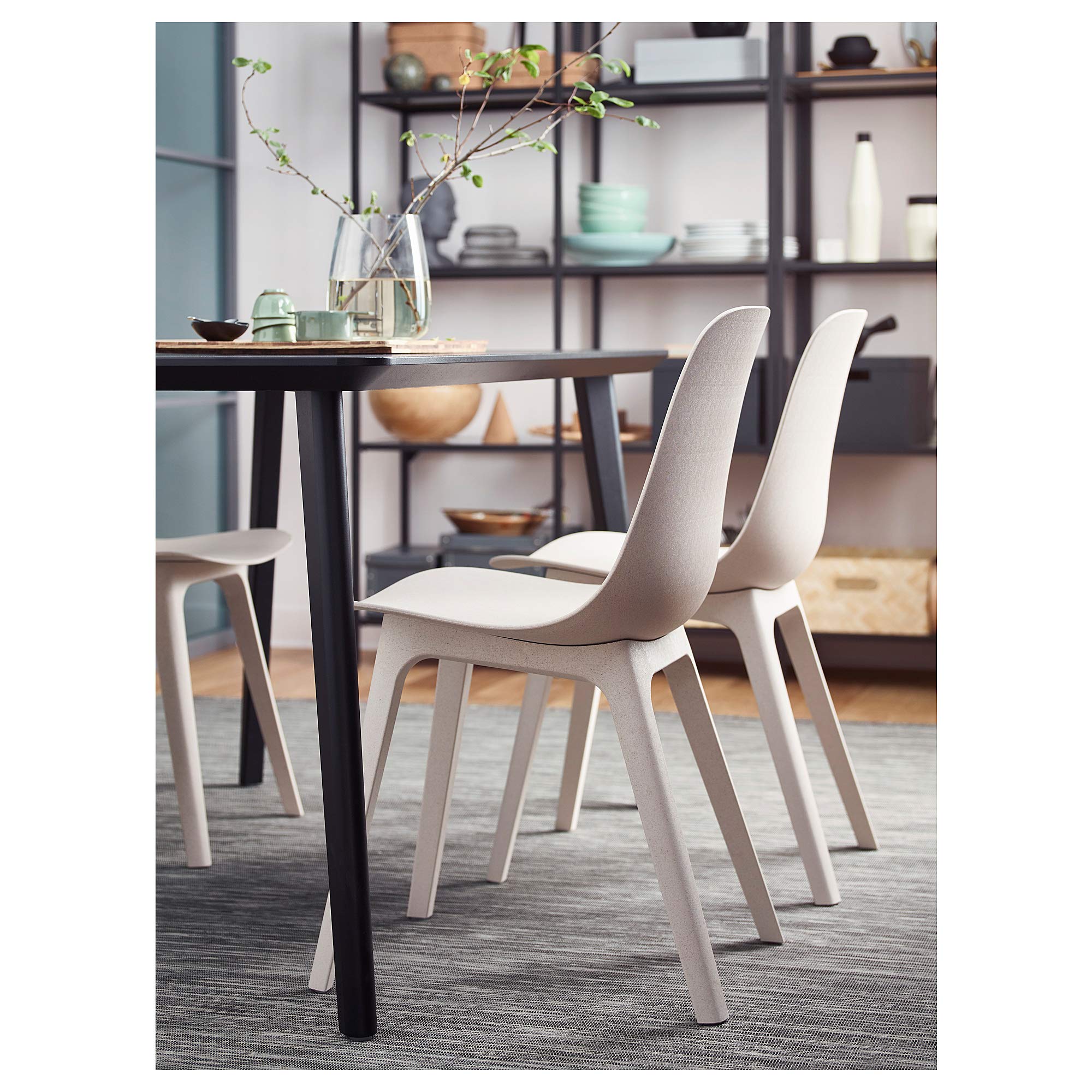 IKEA ODGER Chair White/Beige : Amazon.com.be: Home & Kitchen