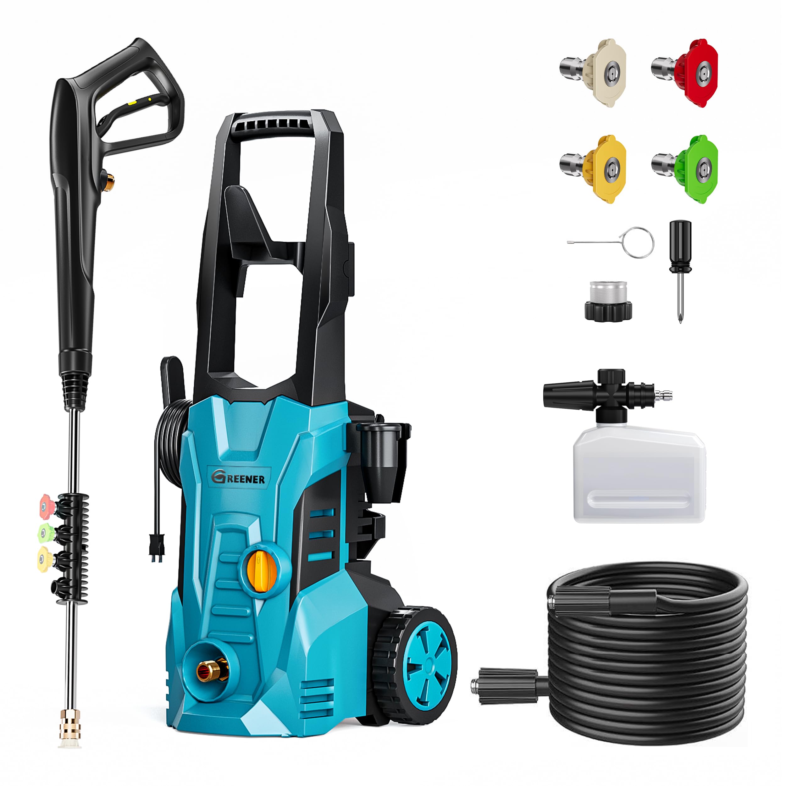 GREENER Electric Pressure Washer 4200 PSI High Pressure Washer Electric ...