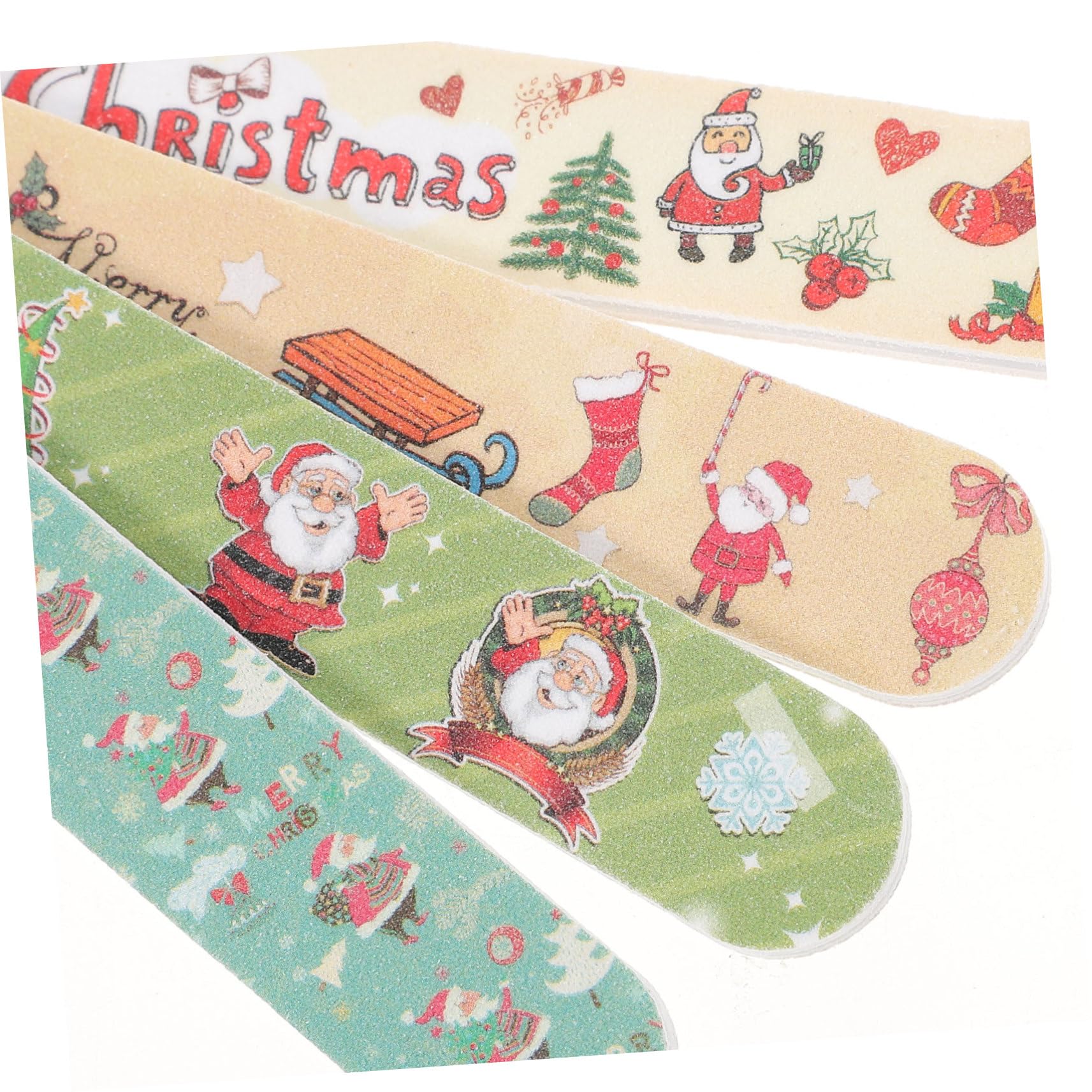 Garneck 12 Stück Teiliges Weihnachts Professionelle Maniküre Pediküre Feilen Doppelseitig für DIY Nagelpflege Zuhause Geschenk für Damen Mädchen