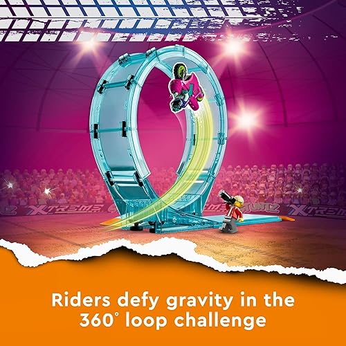 Miniatura 3 de LEGO City Stuntz Ultimate Stunt Riders Challenge 60361, acrobacias 3 en 1 para acción de 1 o 2 jugadores, con 2 motocicletas de juguete accionadas