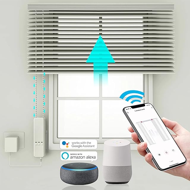 Quoya Smart Electric Chain Blinds Motor, WiFi Roller Blind Driver, Compatible with Alexa Google Home Voice Control, Tuya Smart Life App (MC08, One Motor)