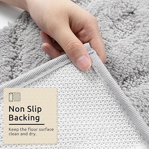 Miniatura 5 de DEXDE Alfombra de baño pequeña, antideslizante, geométrica, de lujo, suave, lavable, para baño, ducha, cocina, entrada, decoración moderna, 17 x 20