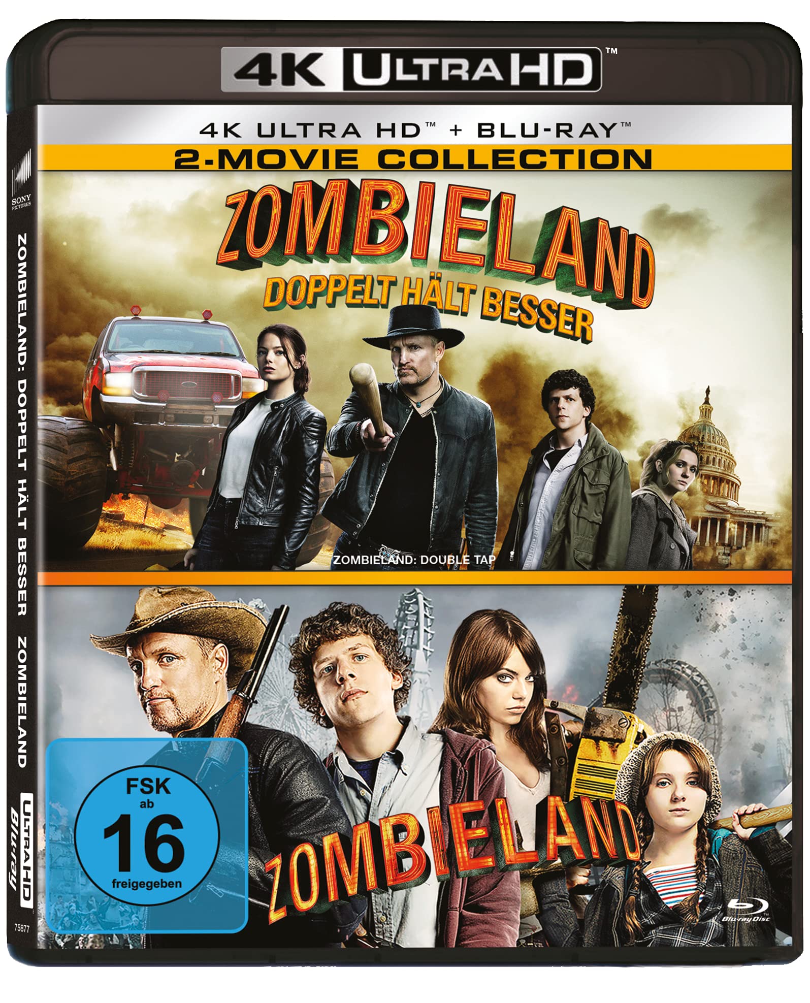 Zombieland coleccionistas buscando el pack de 4 discos Blu-ray y 4K UHD definitivo sin compresión