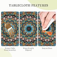 Vista 74 de YETTA YANG Paño de Mesa Redondo de Dulce de Chupachups Gótico en Negro y Blanco de 60 Pulgadas, Cubierta de Mesa Decorativa de Tela para Mesas