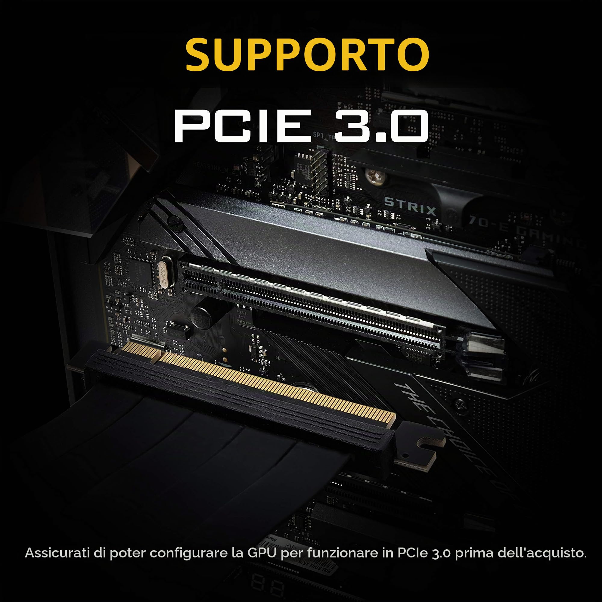 EZDIY-FAB Supporto verticale per scheda grafica con LED ARGB 5 V 3 pin, supporto GPU, kit di supporto per scheda video VGA con cavo riser PCIE3.0 - nero