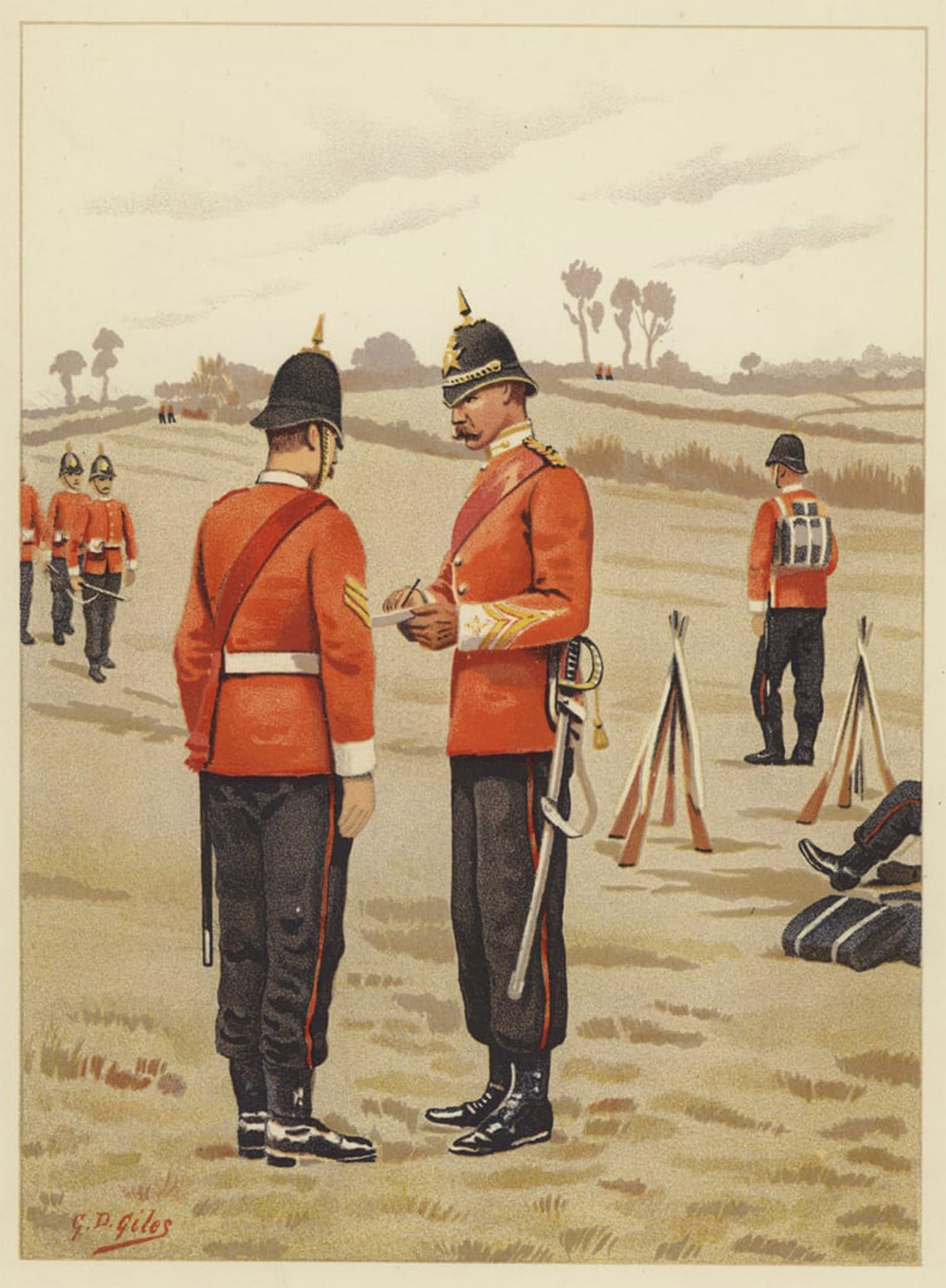 ARTXLXXBN Famous Print Painting Colorful Art Print the Rd Oxford Shire Light Infantry by Godfrey Giles Canvas Art Decorations for Home Decor 60x90cm