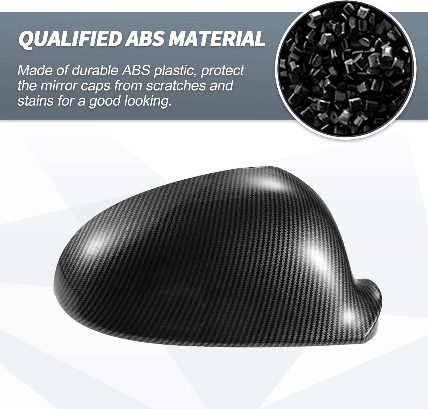 X AUTOHAUX Pair Car Rear View Driver Passenger Side Mirror Cover Cap Replacement Black Carbon Fiber for Volkswagen Golf 5 GTI Jetta MK5 Passat B6 Sharan Mirror Guard Covers Decoration Trim