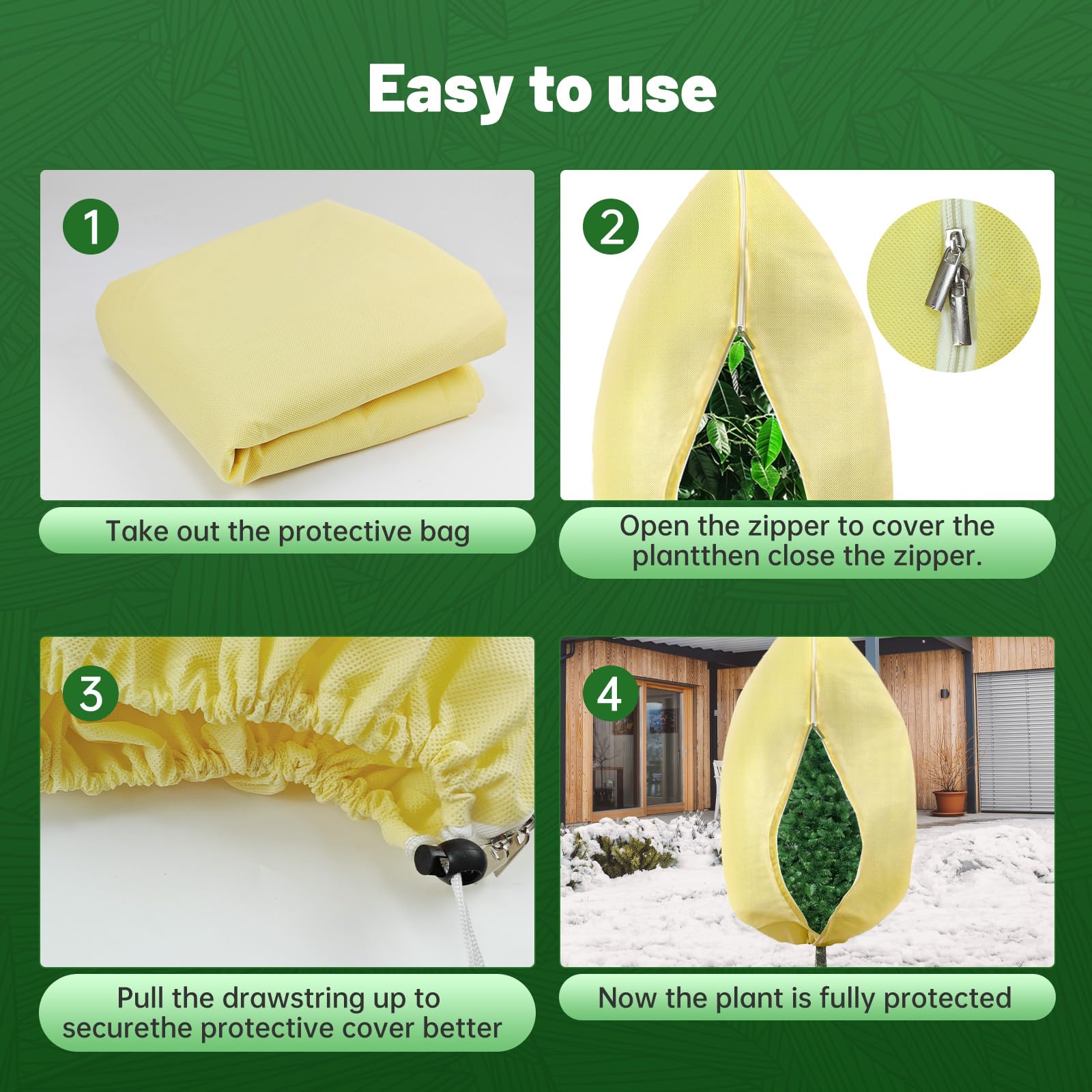 Oletabeth Lot De 2 Housses De Protection Contre Le Gel - 60 X 80