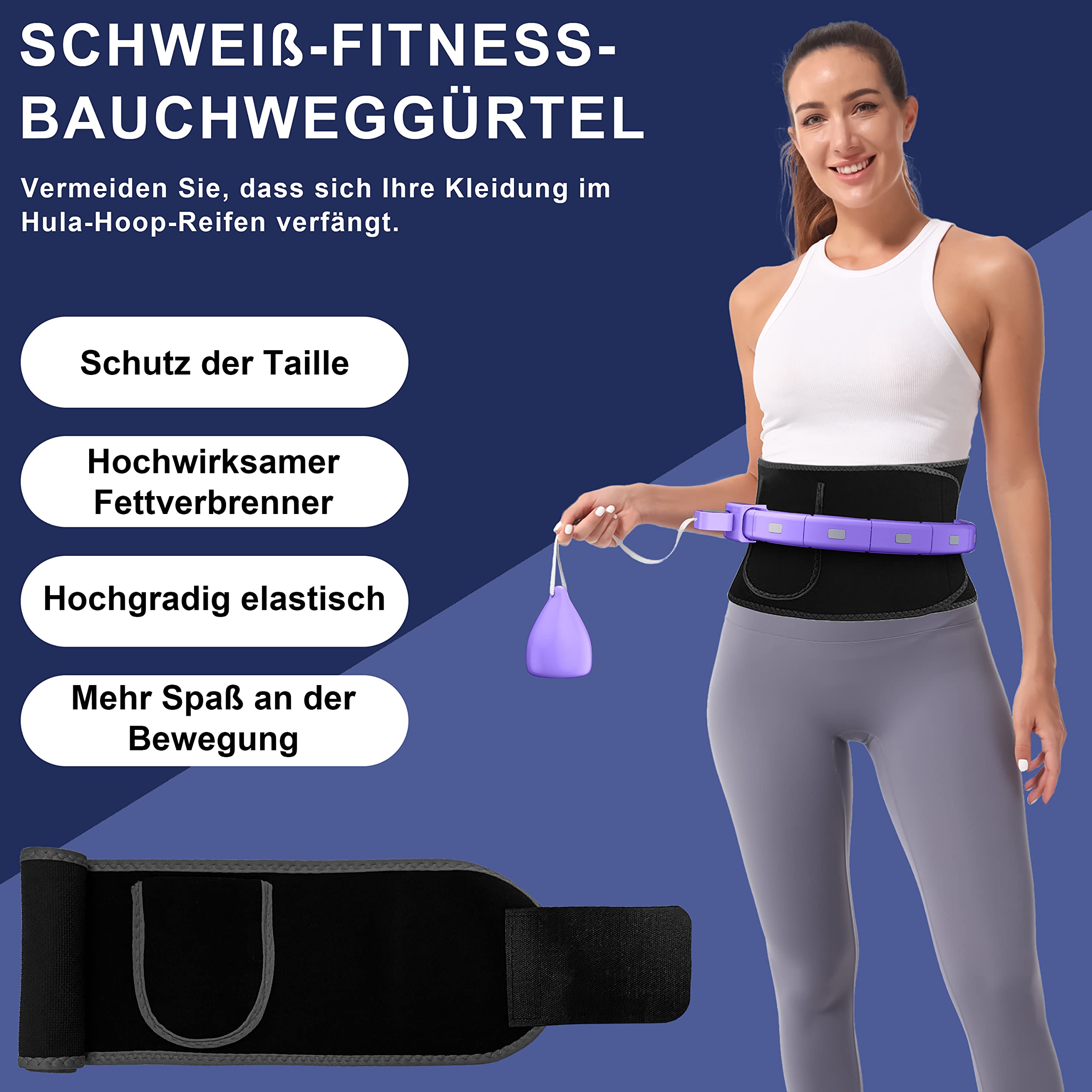 LETAO Cerceau De Fitness Intelligent Avec Compteur - Cerceau Intelligent Pour Adultes Et Débutants - 24 Cerceaux Réglables Pour Perte De Poids Et Fitness