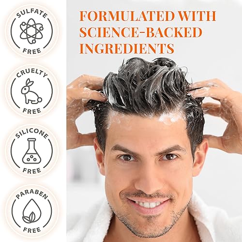 Miniatura 5 de Biotin Champú para el crecimiento del cabello para hombres y mujeres, tratamiento espesante para adelgazar el cabello, bloqueador DHT natural y