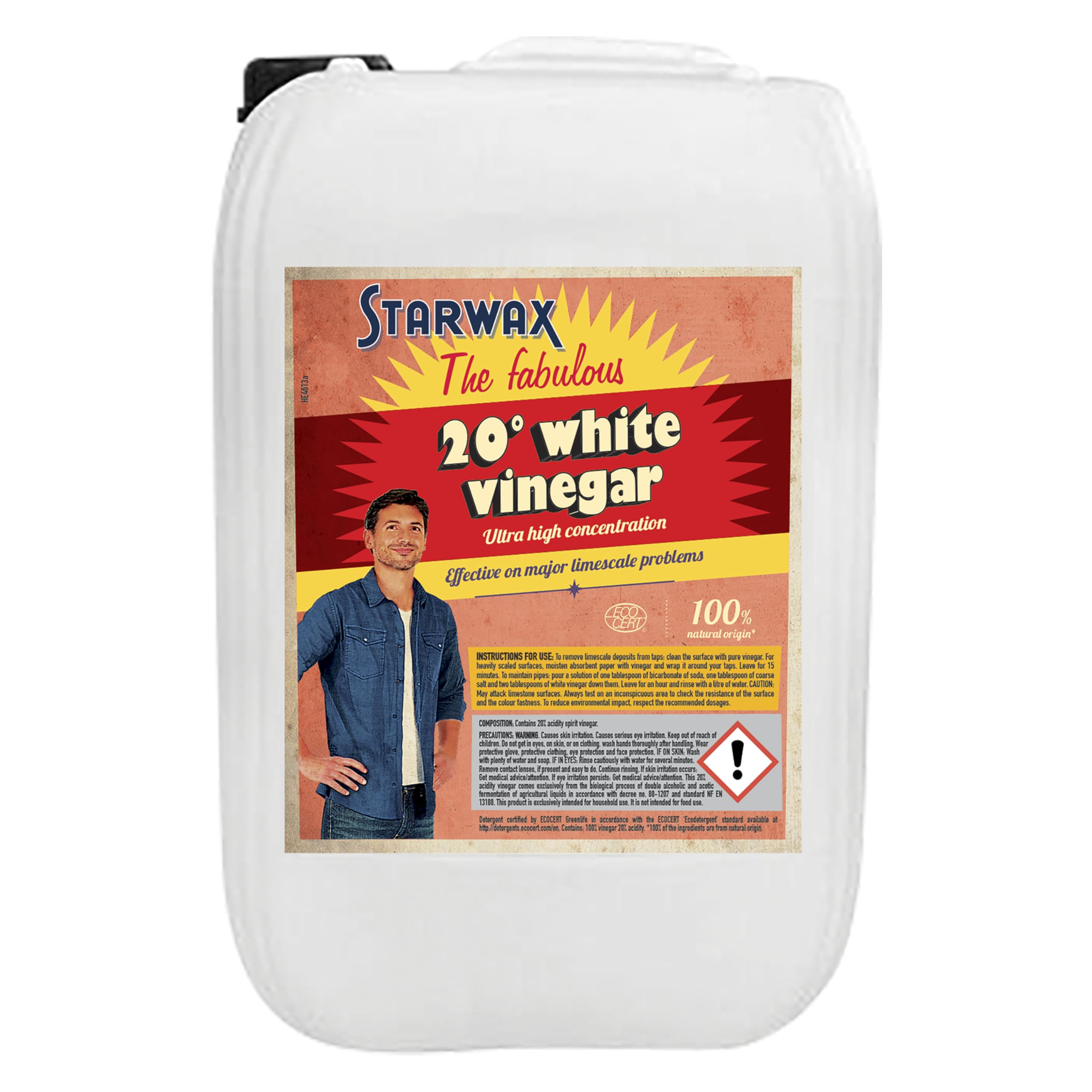 STARWAX FABULOUS White Vinegar 20° Ultra Concentrated 10 L