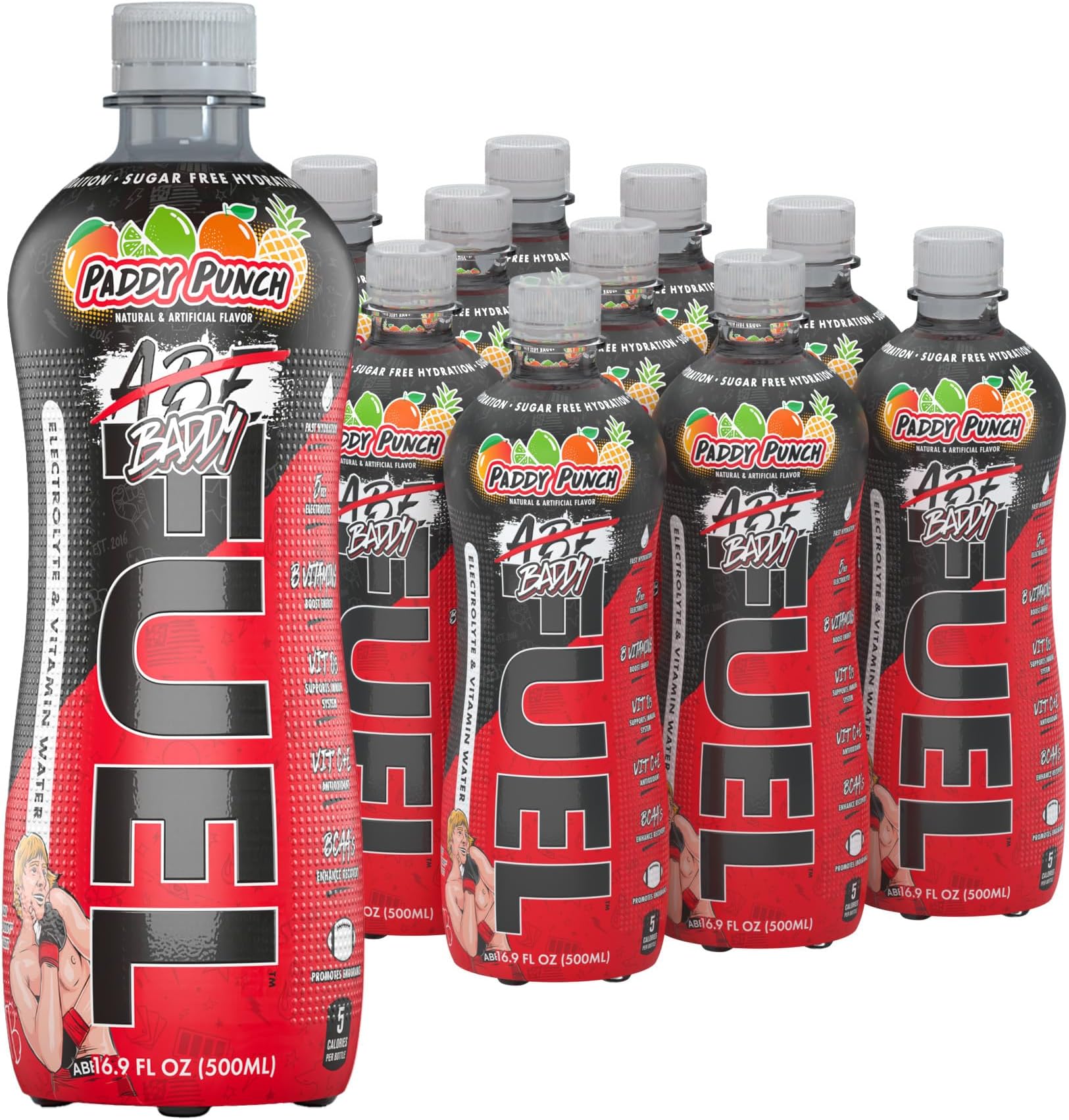 ABE Fuel Electrolyte Water All Black Everything Drink with BCAAs and Vitamins