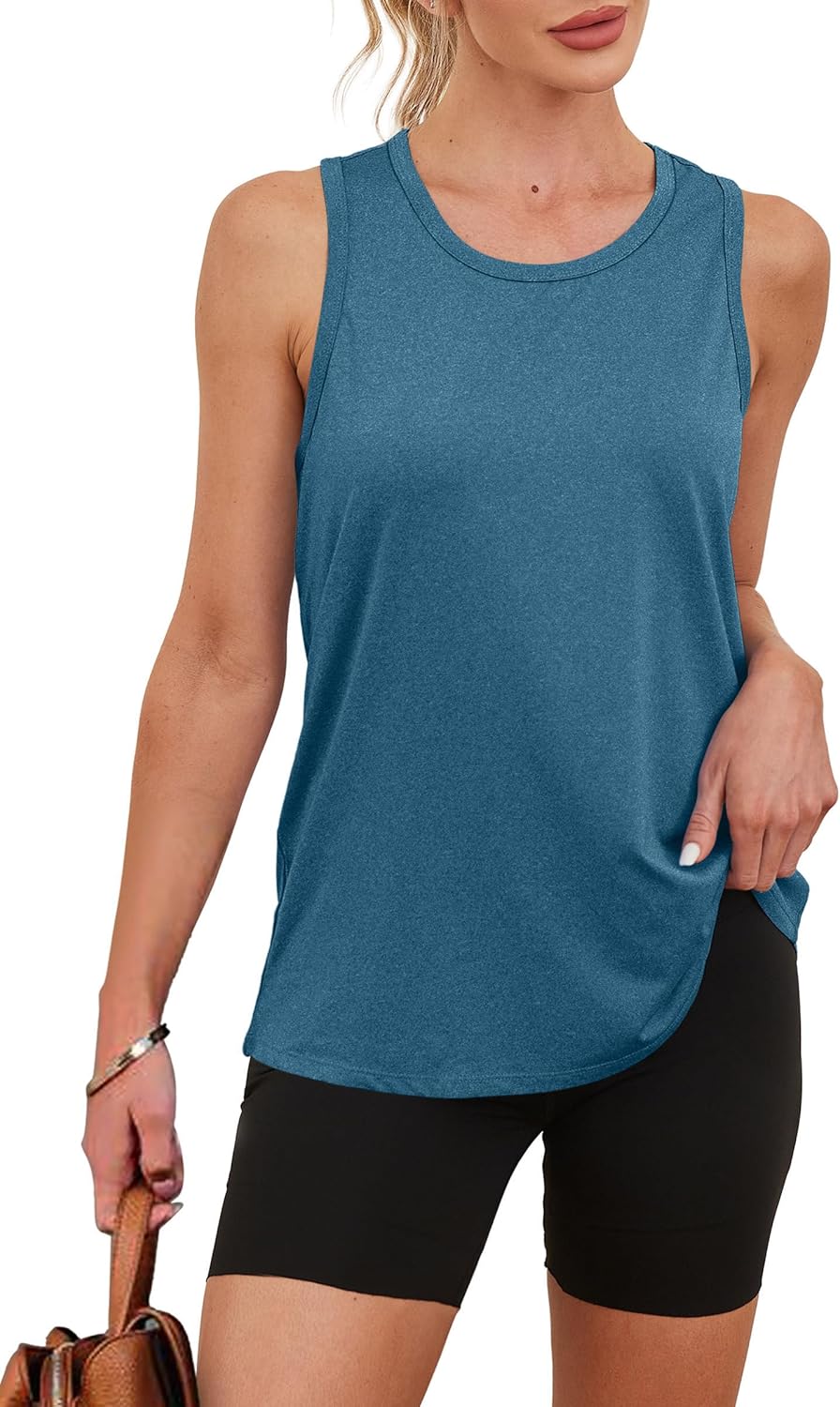 Womens Workout Tops Sleeveless Racerback Lightweight Active Tennis Yoga Shirts Athletic Running Tank Top for Women - Image 4