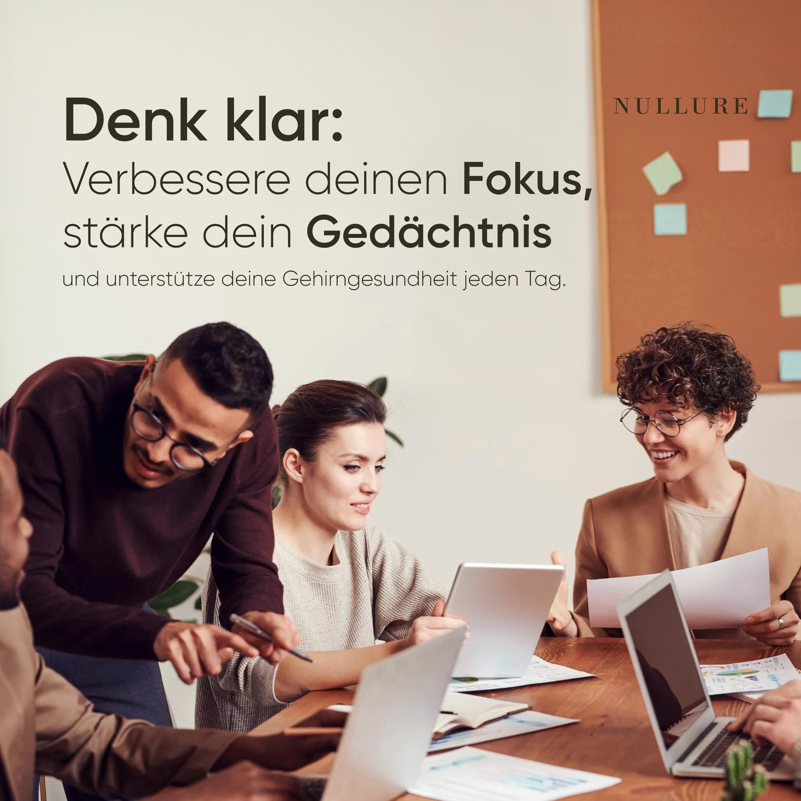 Nullure Memory & Focus Konzentration Complex | Unabhängig getestet | Nootropic | Citicolin CDP Cholin + Ginko + Bacopa | Vegan & Ohne Zusätze | Gedächtnis Kapseln | 60 Kapseln (1 monat)