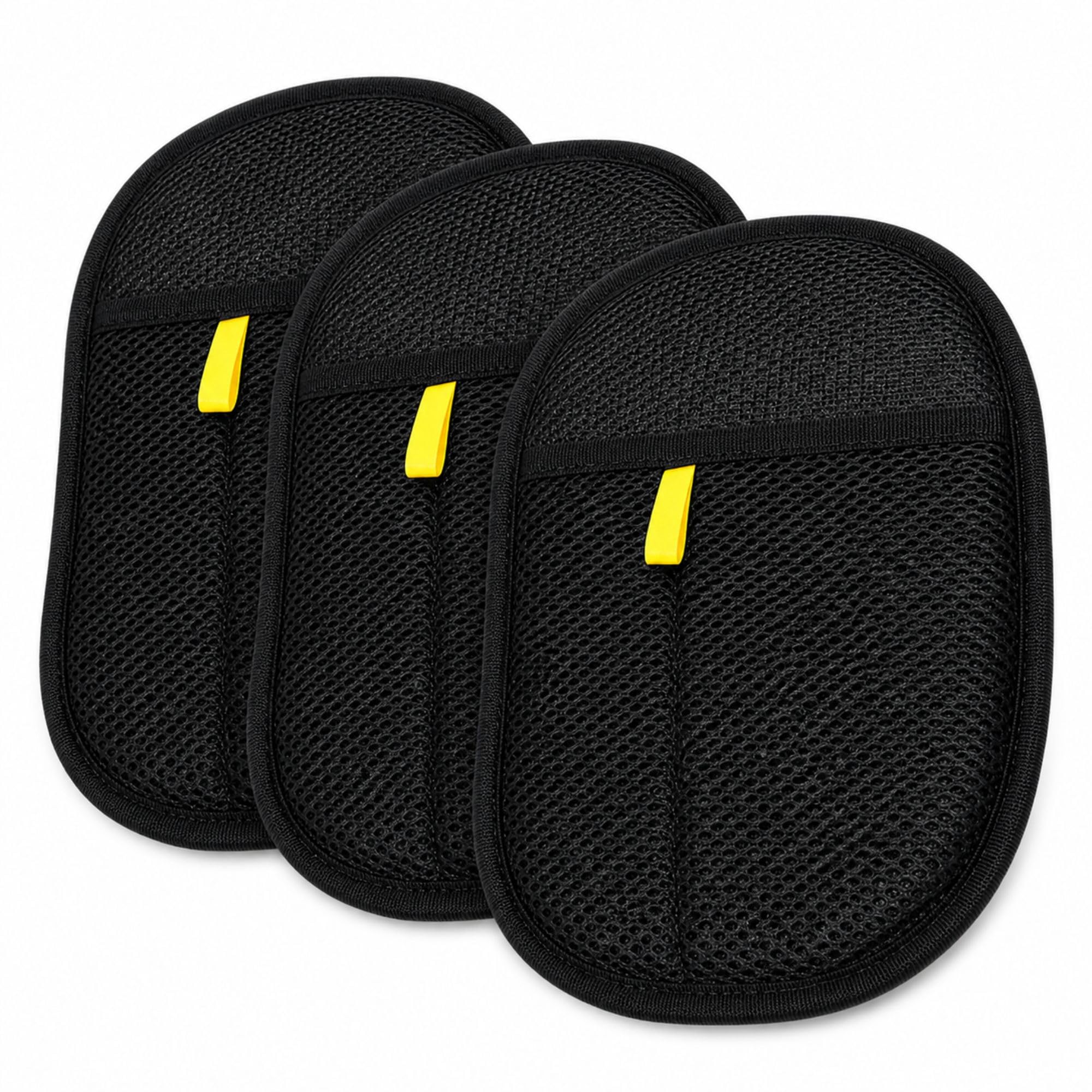 ShopEase Pet Hair Removal Glove Pack of 3 – Dog and Cat Hair Remover Tool for Carpet, Sofa, Clothes and Furniture – Reusable Pet Hair Remover Mitts for Grooming