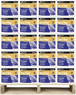 Pallet (120 ct) of 4 lb Buffalo Industries 10520 White Tee-Shirt Recycled Knit Cloth Rag