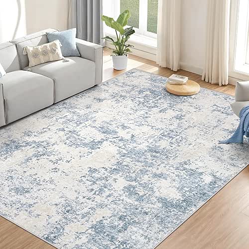 5x7 Area Rugs for Living Room: Washable Modern Abstract Area