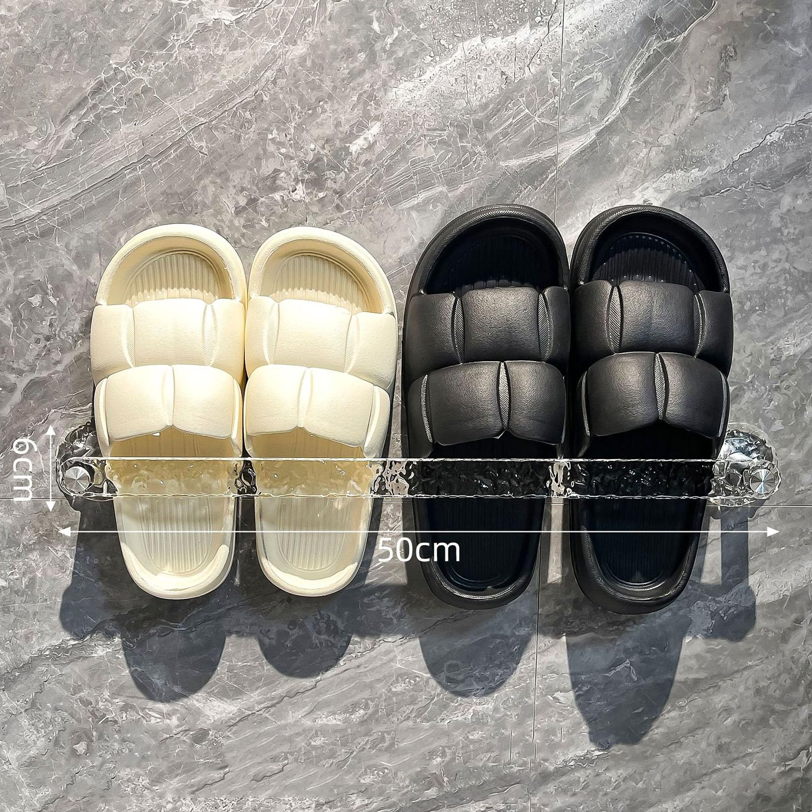 Gsycle Wall Mounted Shoe Rack, Hanging Slipper Rack Acrylic Shoe Shelf Wall Bracket Shoe Organiser for Door Cabine Wall 50cm/19.7in