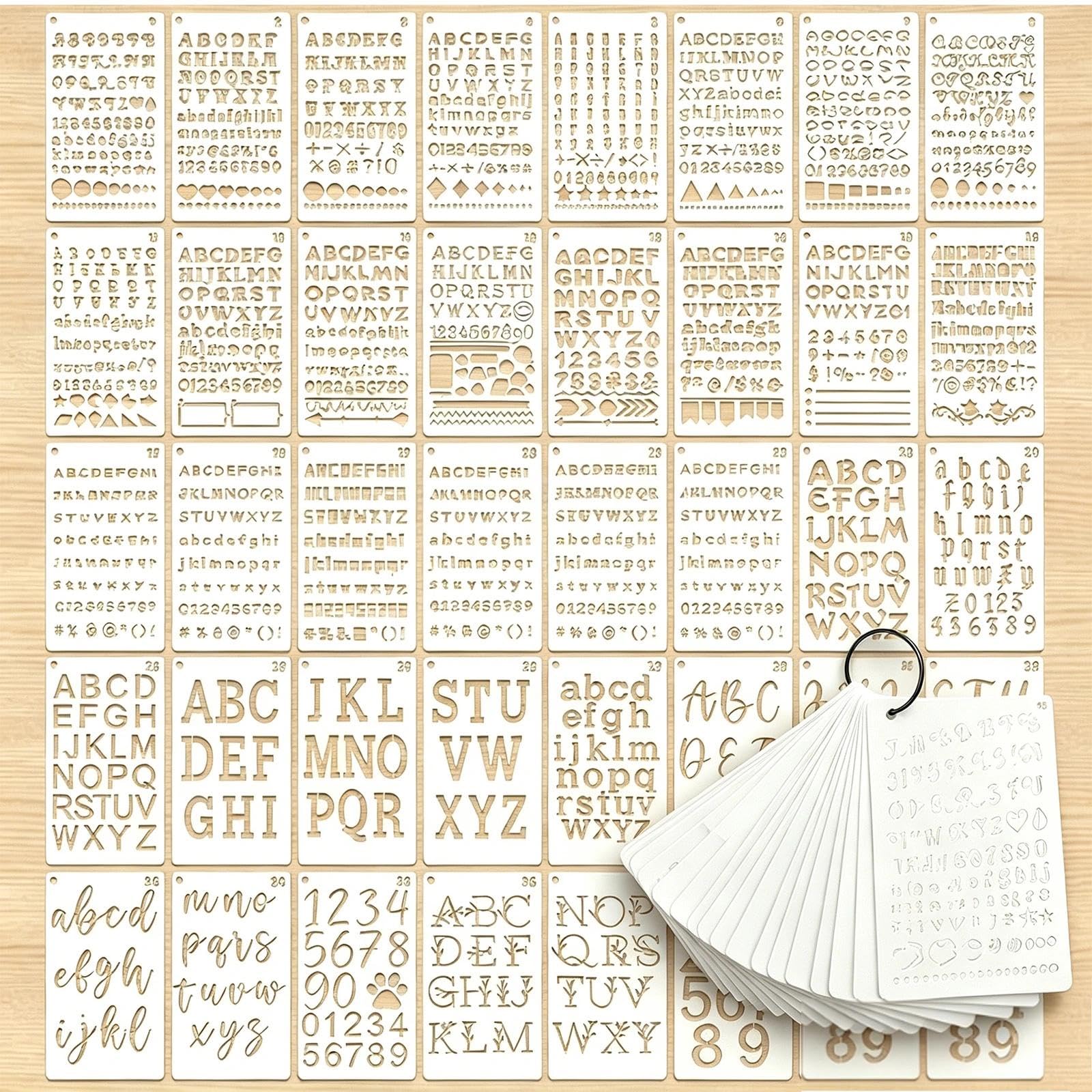 Plantillas de letras para pintura fáciles de alinear en madera y tela