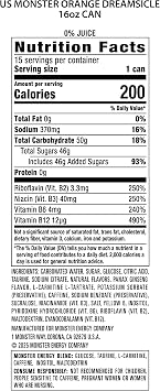 Monster Energy Orange Dreamsicle, Energy Drink, 16 Ounce (Pack of 15)