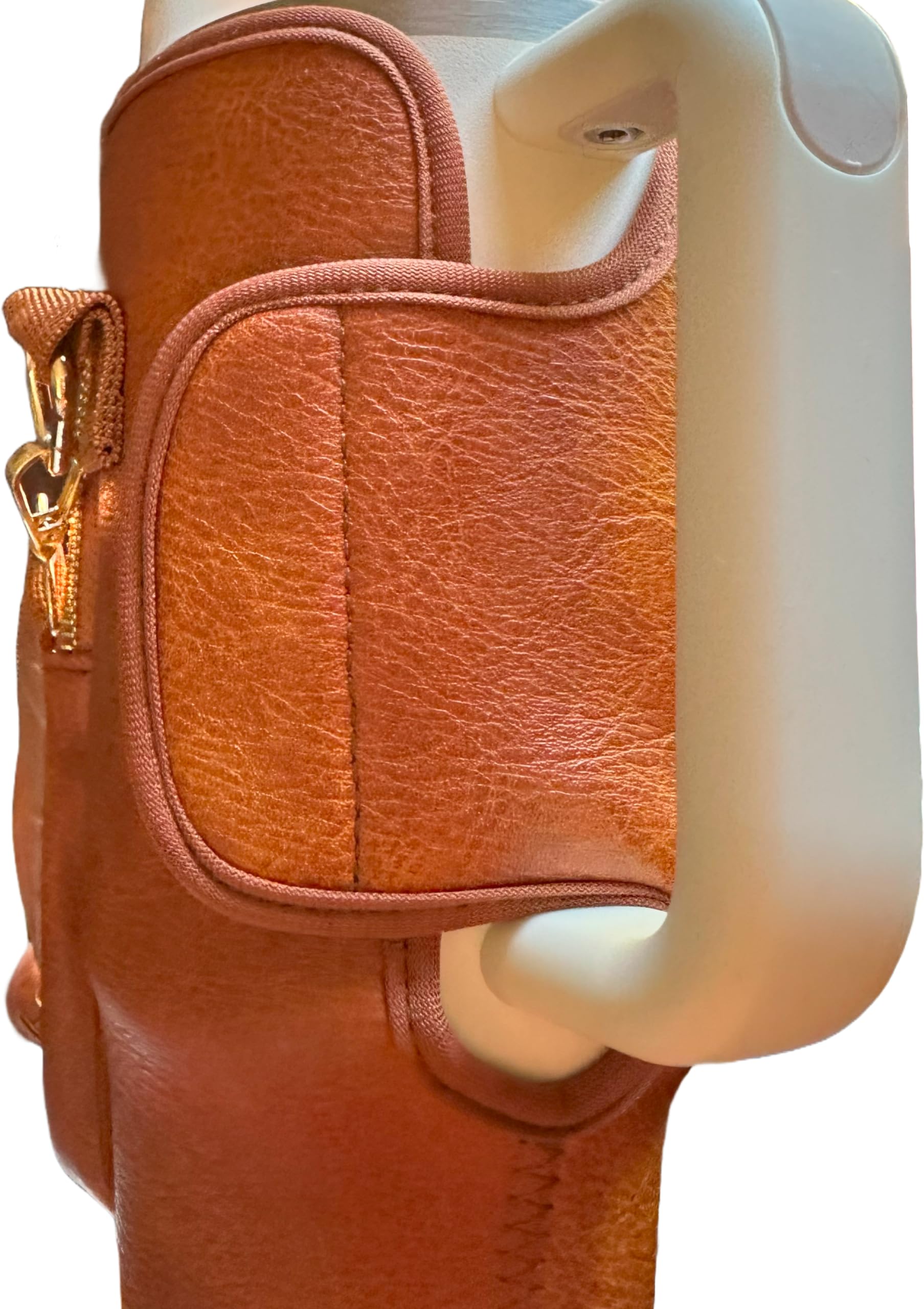 Resin & Reed Bolsa de transporte para botellas de agua con cartera para teléfono, compatible con Stanley de 40 onzas y otros vasos