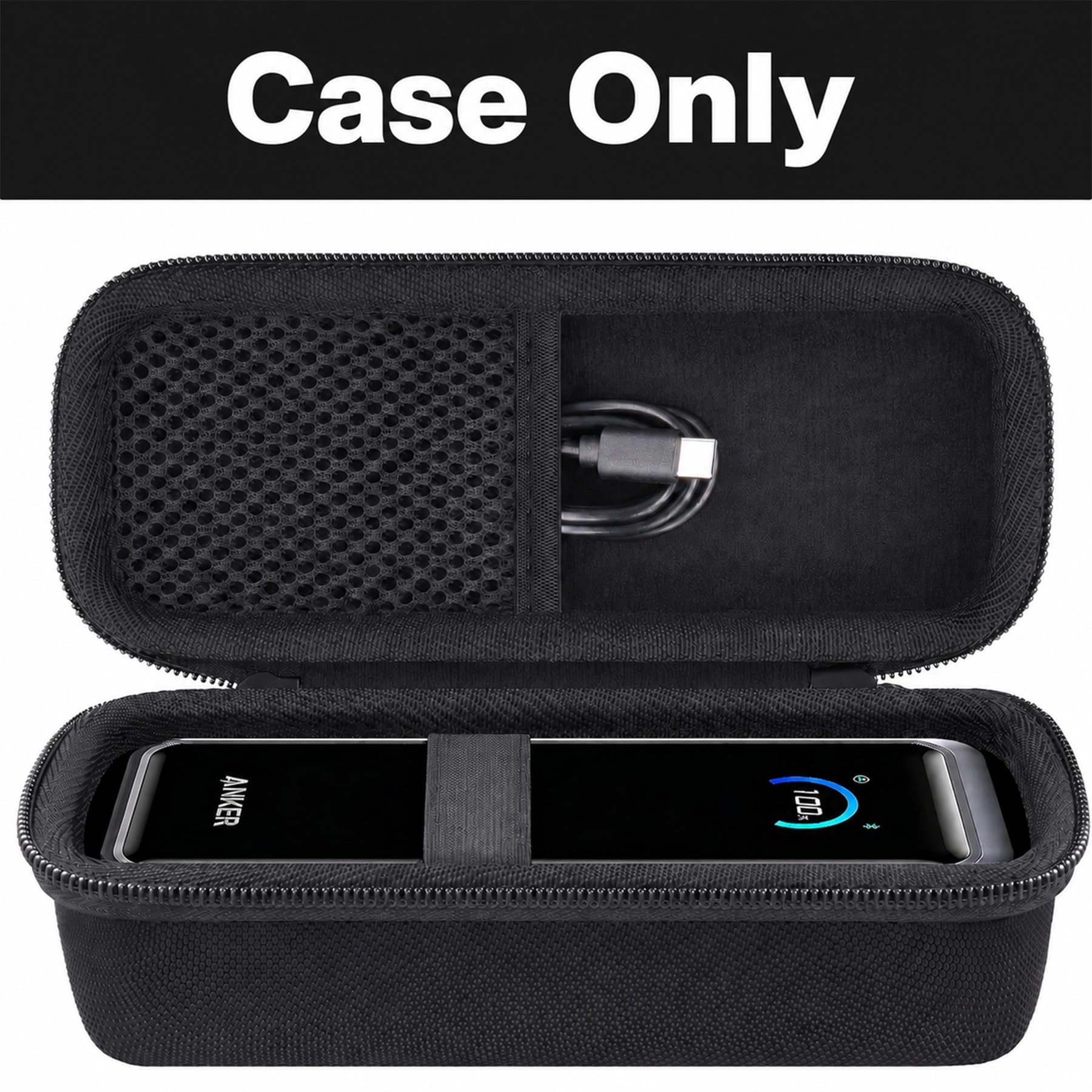 Anker Prime Power Bank 26250 mAh 300 W Cargador portátil rígido funda de viaje, funda portátil compatible con cargador portátil de 3 puertos de 26,250 mAh con salida máxima de 300 W (solo funda)