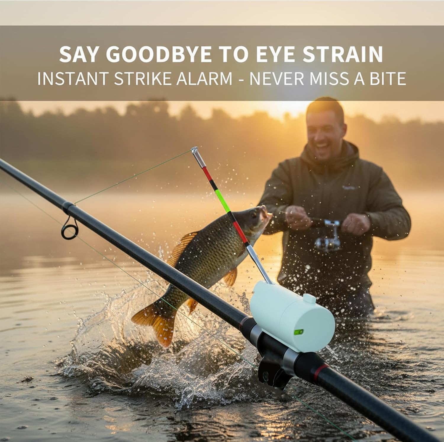 2026 high Sensitivity Fishing Float bite Alert, Portable Smart Electronic LED Luminous Hook Alarm Night Fishing Rod Bite Indicator, Compatible with Lure, Slip Float and Raft Rods