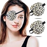 Eye Patch, 2PCS 3D Adjustable Eyepatch, Medical Eye Patches for Right or Left Eye, Amblyopia Lazy Eye Patches for Adults and Kids, Leopard Print