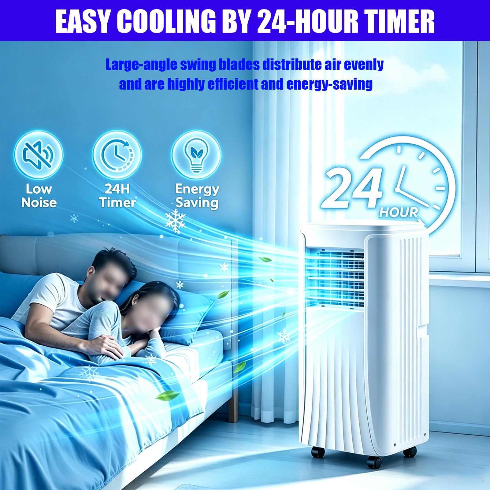 Refrigerador Y Deshumidificador 3 En 1 para Habitaciones De hasta 28 M², Unidad De Aire Acondicionado PortáTil De 12 000 Btu, Temporizador De 24 Horas, Mando A Distancia