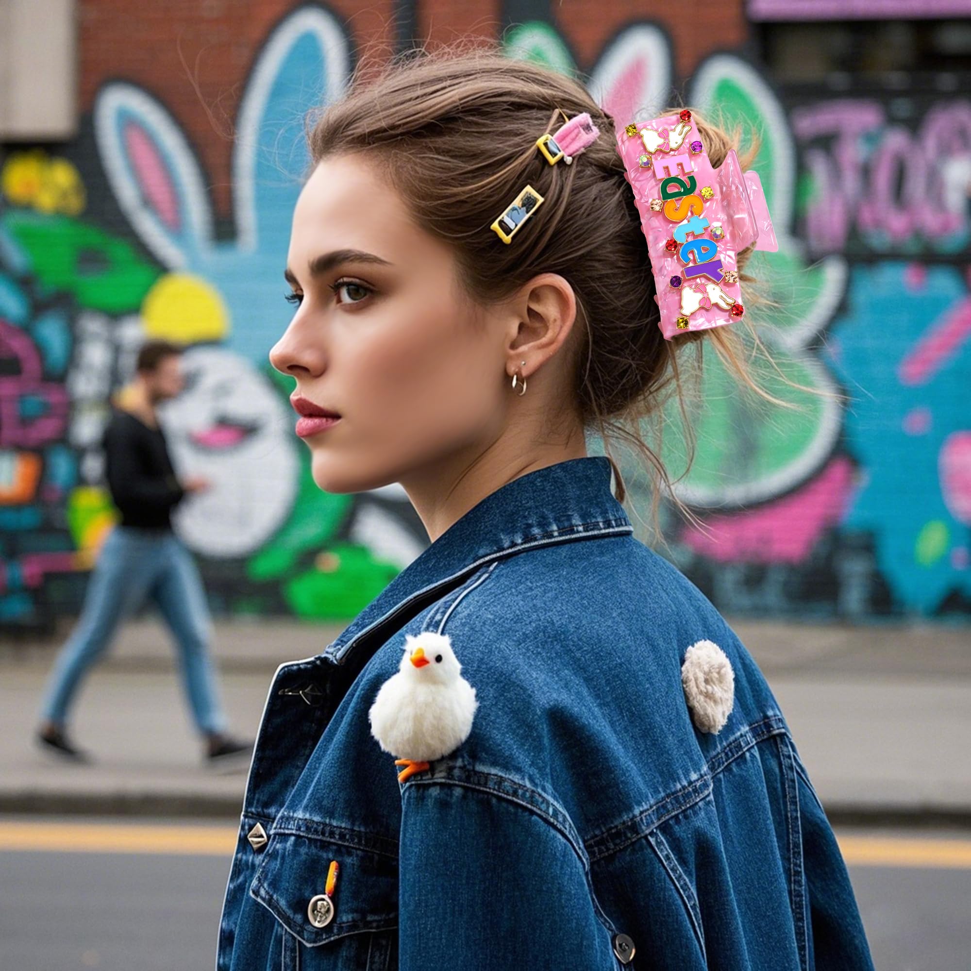 Amazon.com: PHALIN Easter Hair Claw Clips for Women Bunny Hair