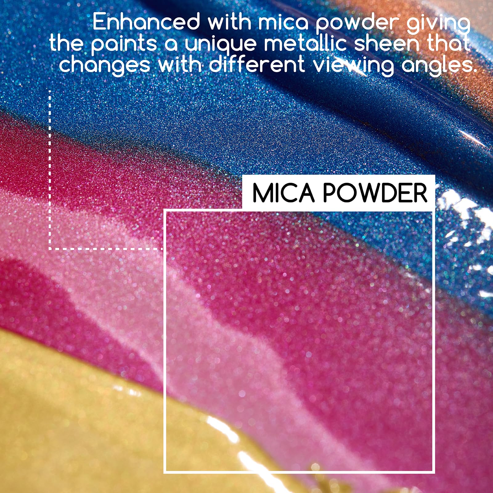 MEEDEN Pinturas Acrilicas Metálicas: 6 × 60 ml Pinturas Acrilicas para Manualidades pour Adultes Artistes - Pintura Acrílica Gruesa Metálica para Pintura Lienzo Cerámica Madera Metal