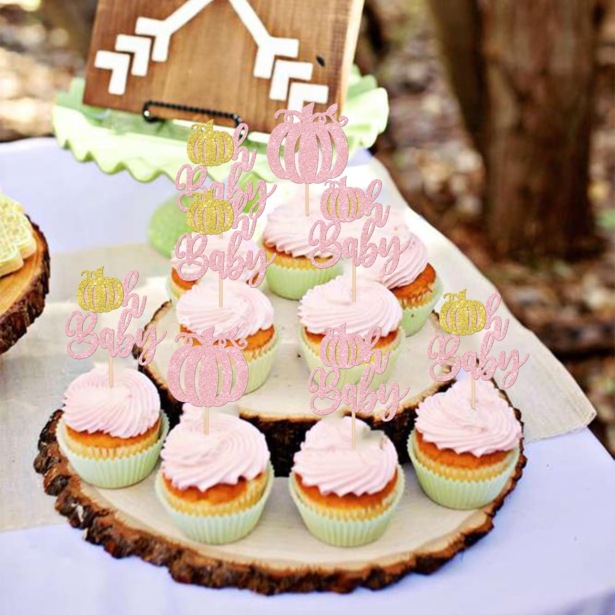 Barbie Cake Topper 24 Pcs Pumpkin Cupcake Toppers One Cupcake Topper ...