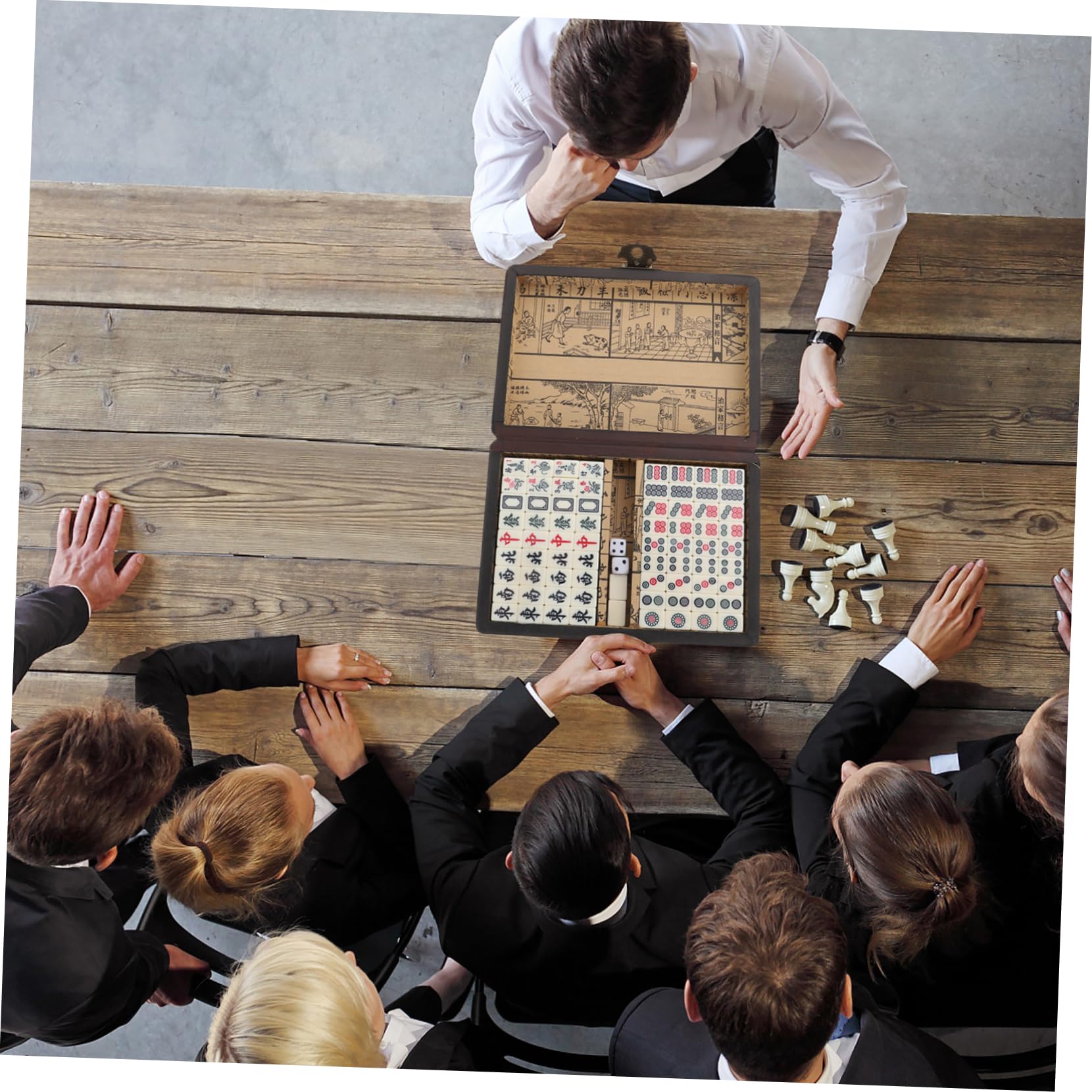 BESTonZON Tragbares Mahjong Set Klein Leichtgewicht Für Unterwegs Und Zuhause Robustes Material Kompaktes Reisespiel Für Familie Party Und Camping Praktisch Und Langlebig Mahjong Spielzeug