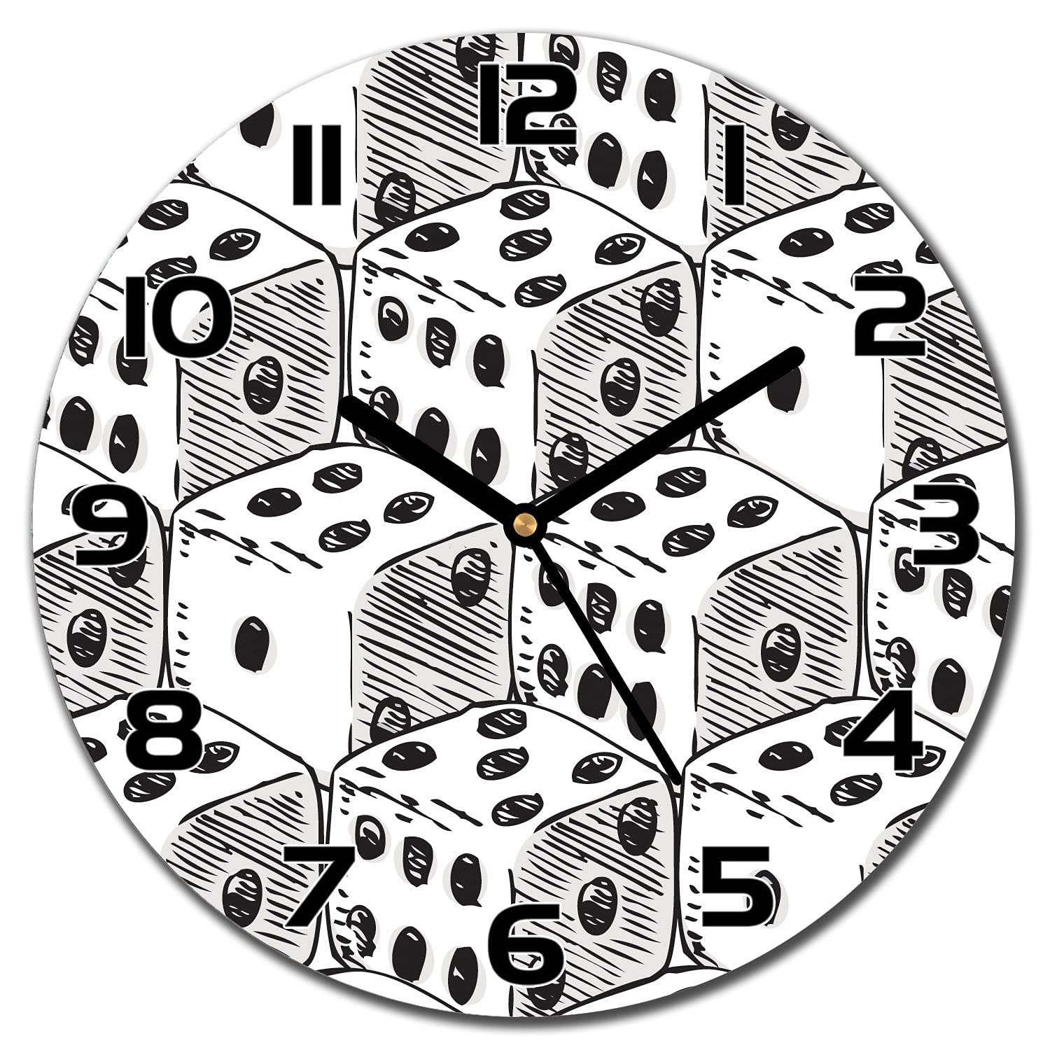 Horloge en verre 30 cm Dot Cubes Vintage au design rétro pour une décoration murale moderne
