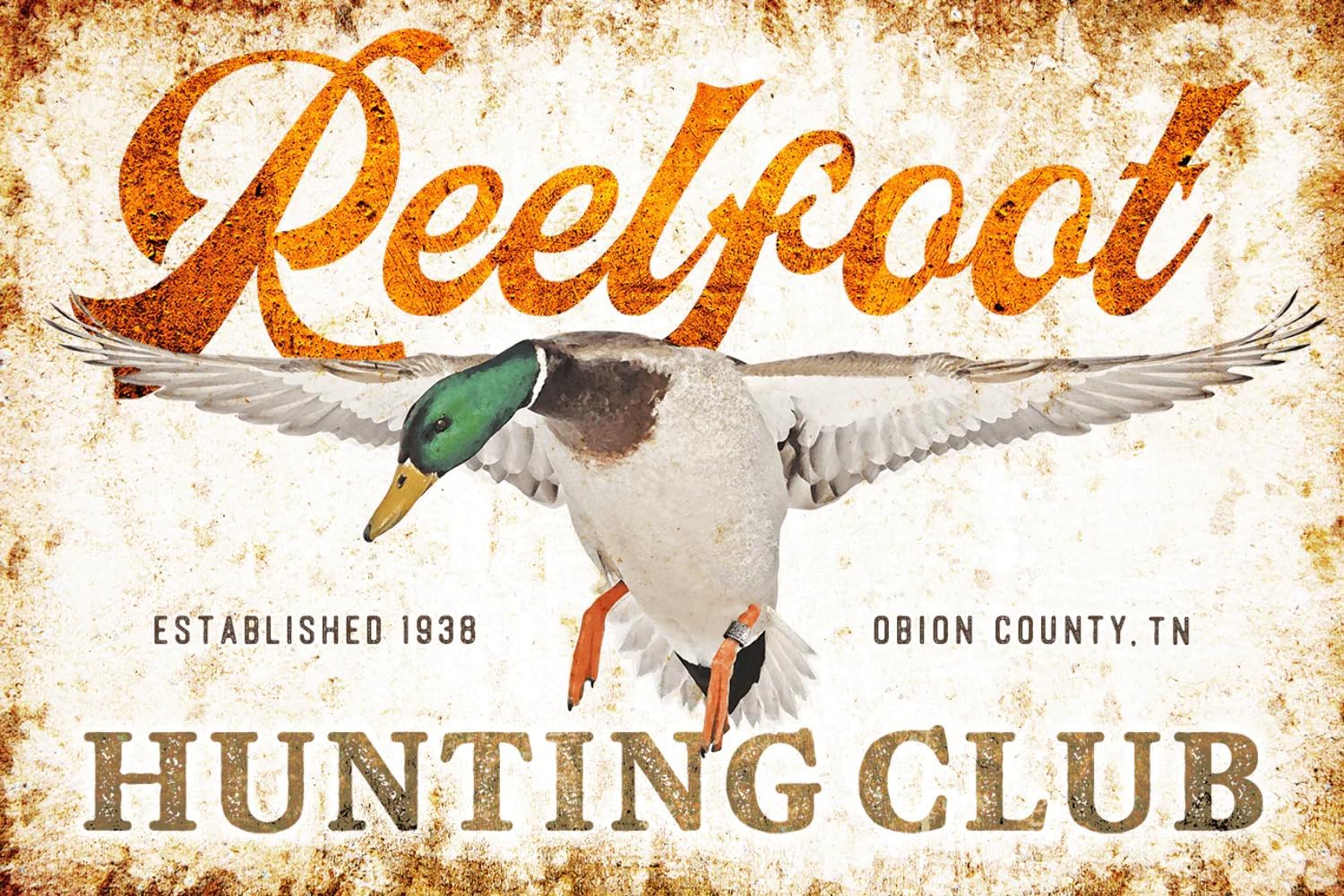 Hunting Wall Decor - Dirty Duck Hunting Club - Metal Sign