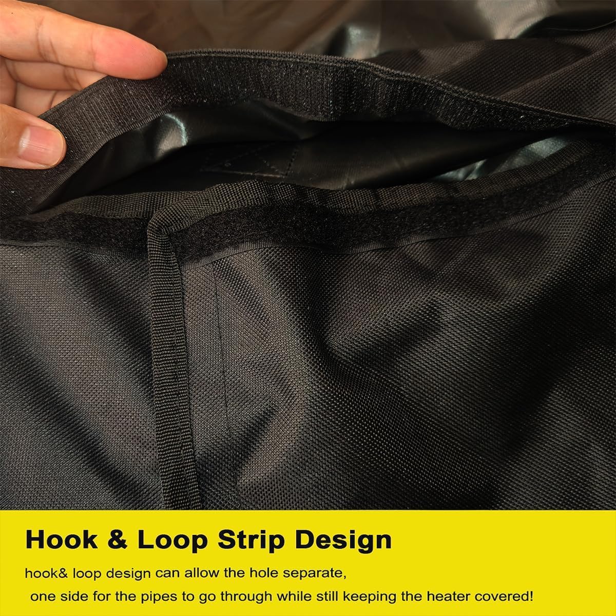 Pool Heater Cover,Pool Heat Pump Cover for Winter Equipment, Pool Heater Cover for Outside Units, Hose Hole and Hook& Loop Strip Design, Design, 38" Length X 31" Width X36 Height