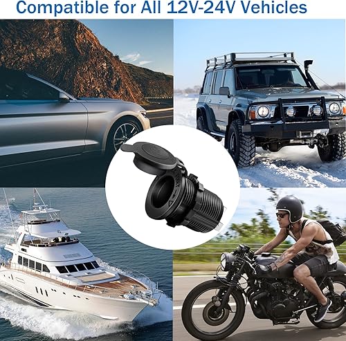 Miniatura 5 de Enchufe para encendedor de cigarrillos de 12 V pieza de repuesto para encendedor de cigarrillos automóvil barco motocicleta marina RV ATV CC 12 V