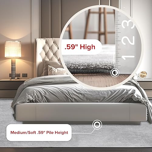 Miniatura 3 de nuLOOM Loni - Alfombra de pasillo sólida lavable a máquina, 2 pies 6 pulgadas x 8 pies, color gris claro