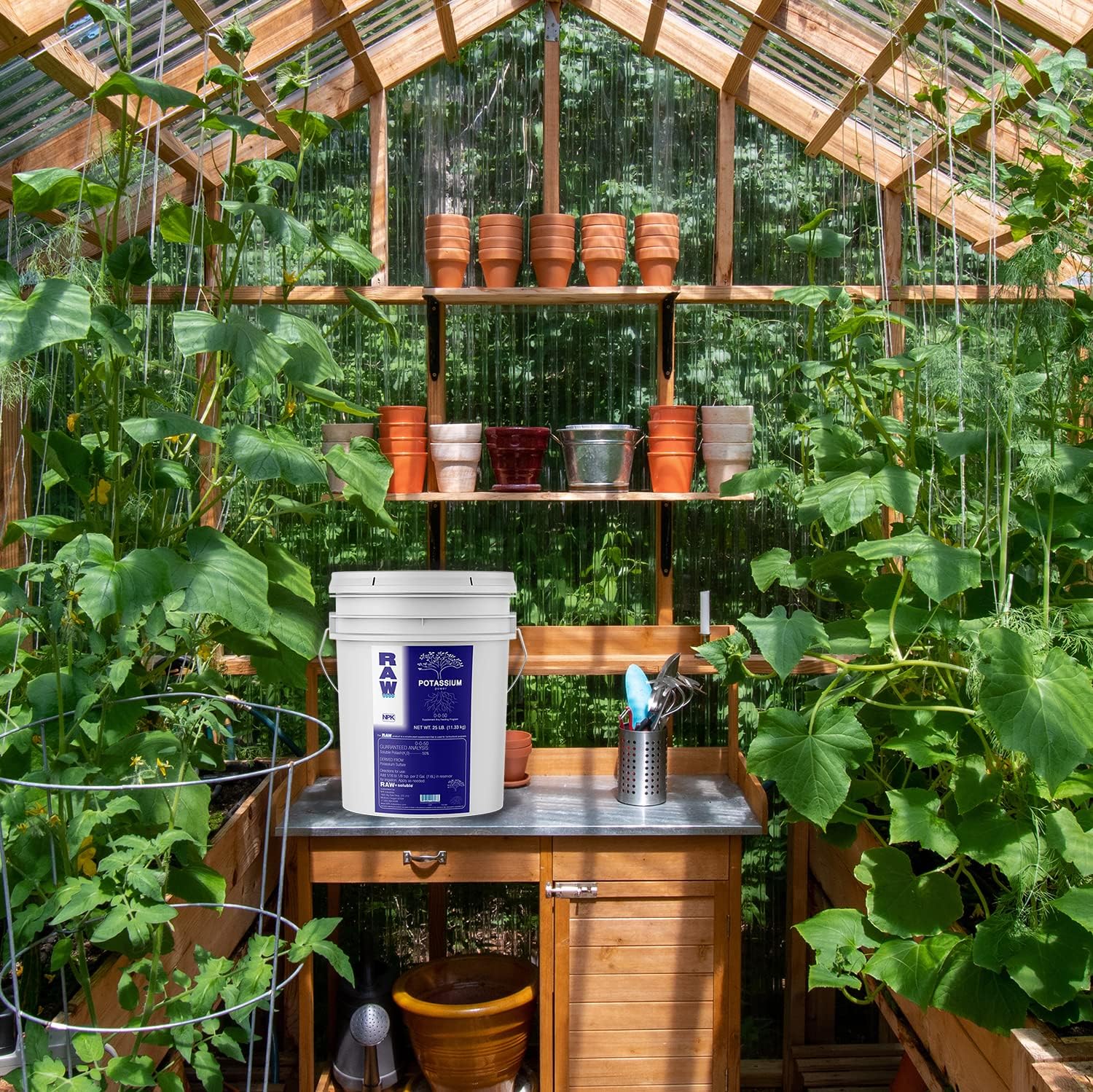 RAW Potassium Fertilizer 0-0-50 25lb | Water Soluble Potash for Flowering Plants & Bloom Stage Hydroponic Nutrients for Indoor Plants Garden & Vegetable Fertilizer