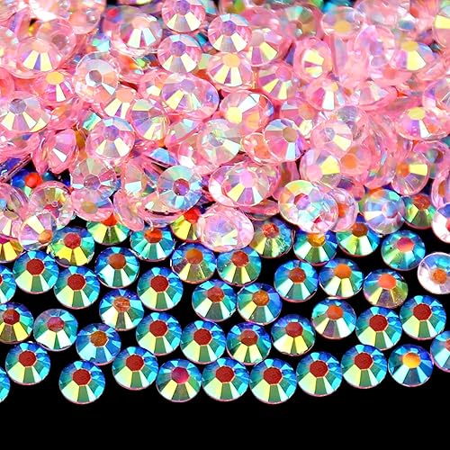 Miniatura 3 de Bolsa a granel al por mayor, 5000 unidades, diamantes de imitación de resina de 0.079 in, diamantes de imitación transparentes de color rosa claro